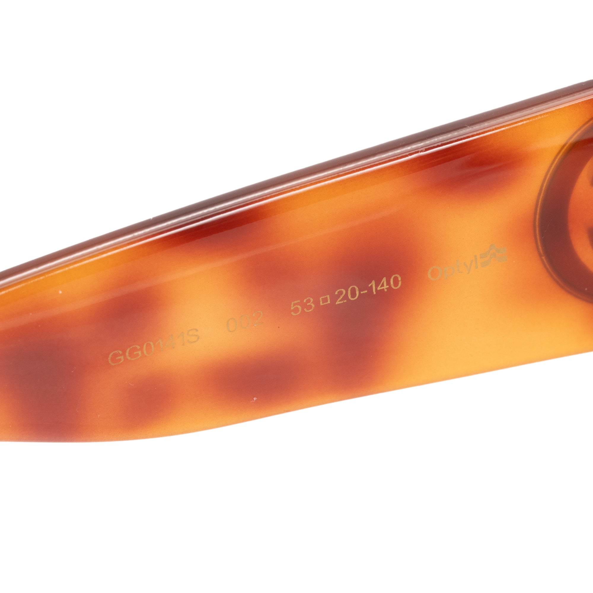 Gucci GG0141S Tortoise Acetate GG Logo Square Frame Sunglasses w/ Case