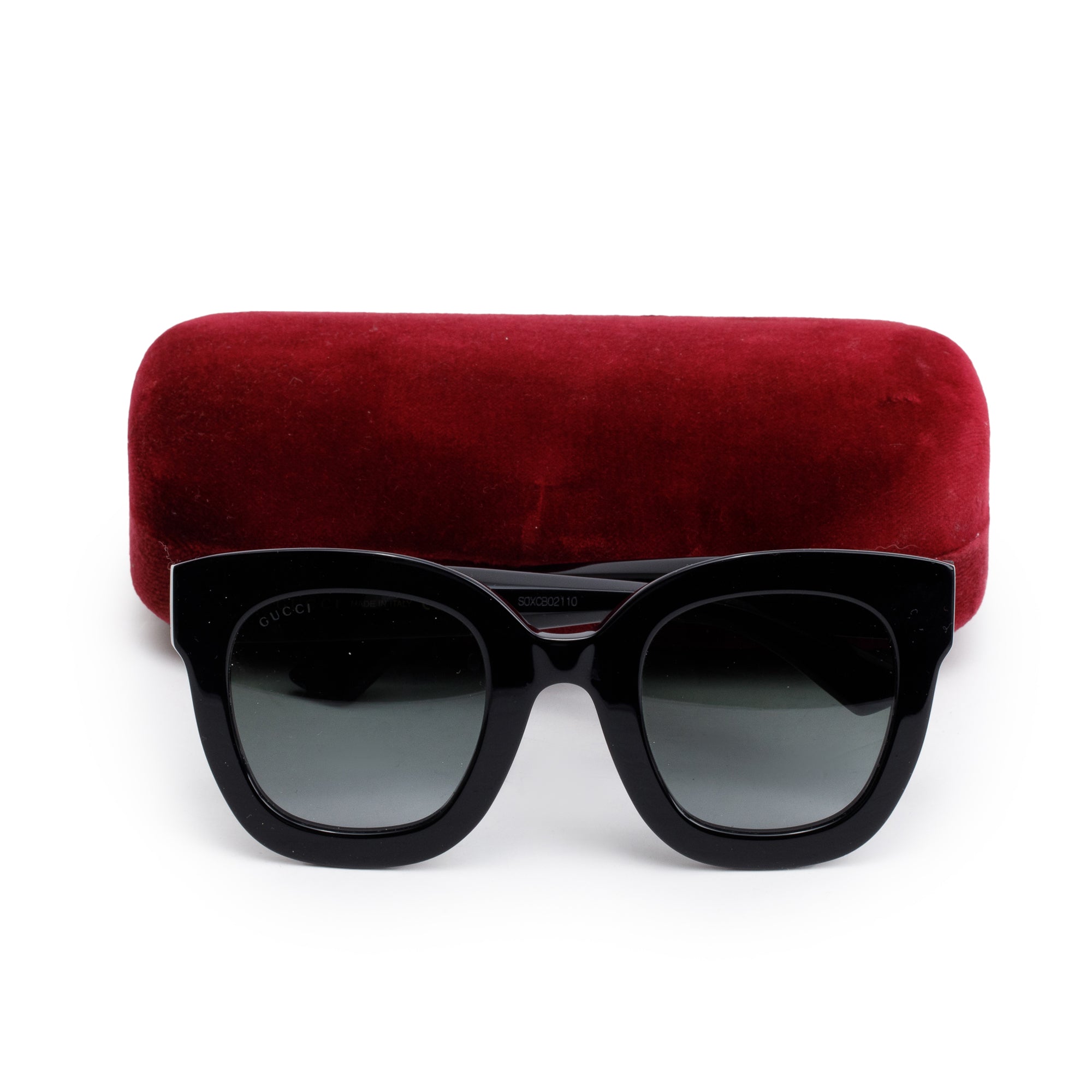 Gucci GG0208S Black Acetate Crystal Star GG Logo Sunglasses w/ Case