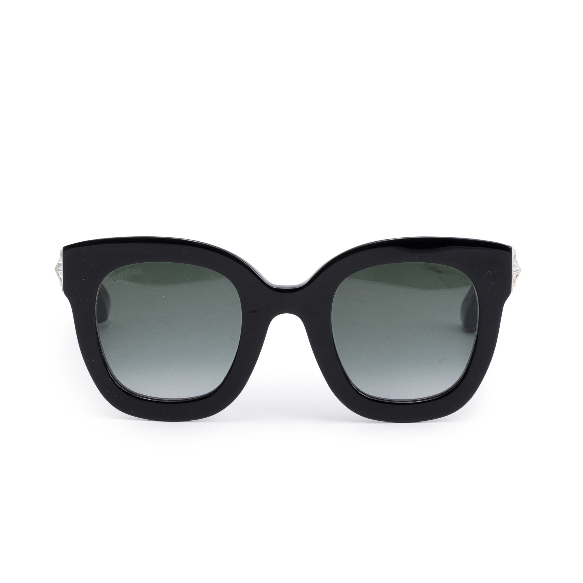 Gucci GG0208S Black Acetate Crystal Star GG Logo Sunglasses w/ Case