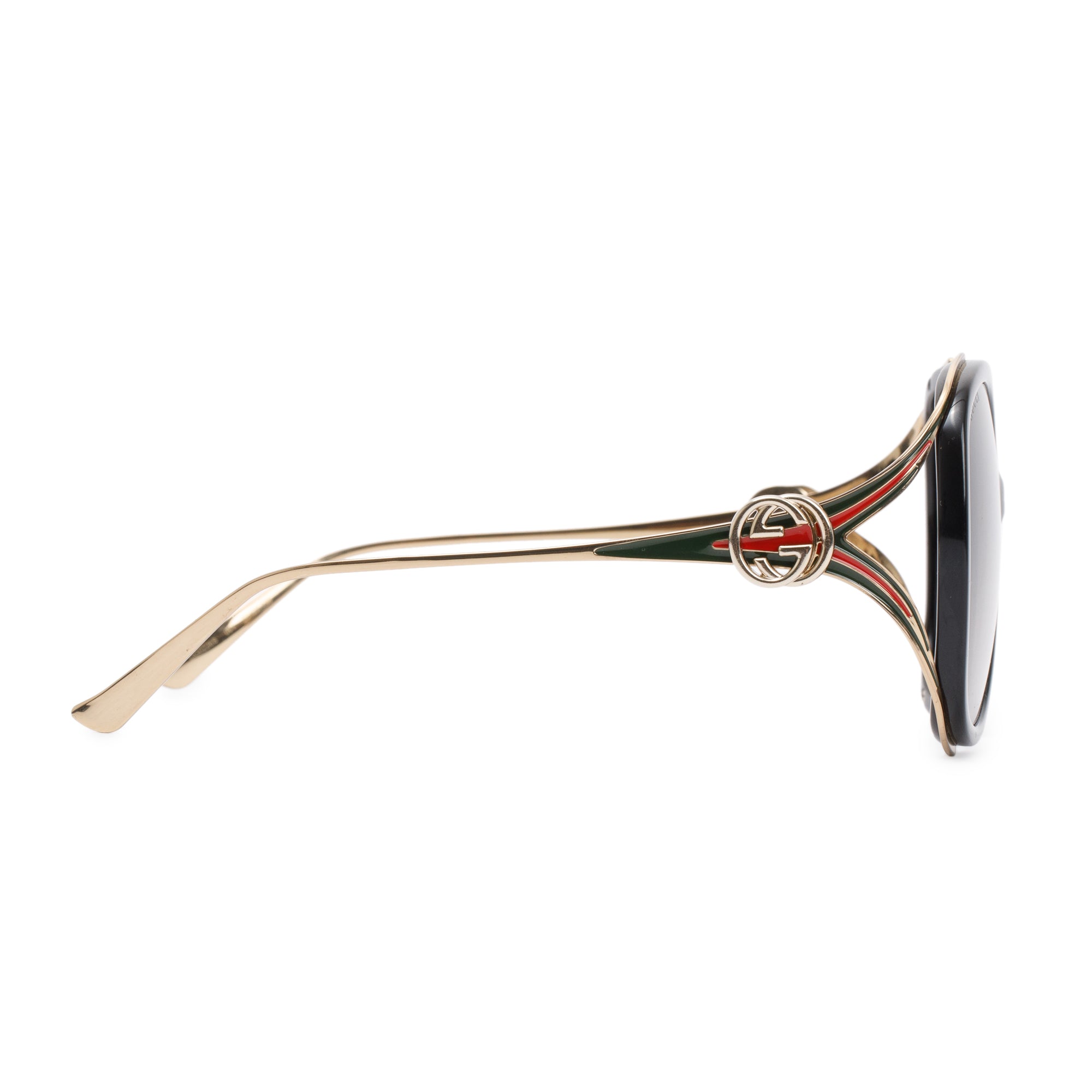 Gucci GG0226S Interlockin GG Web Oversize Sunglasses w/ Case