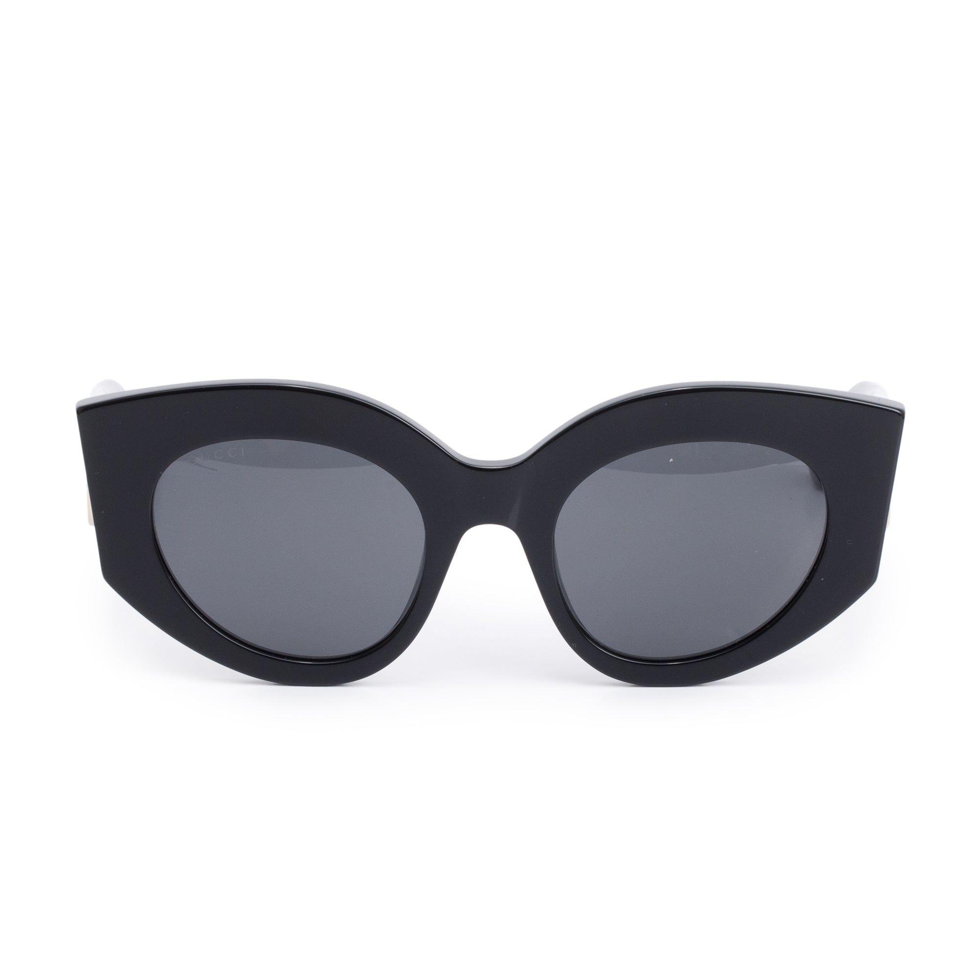 Gucci GG0275S Black & Web Acetate Interlocking G Cat-Eye Sunglasses w/ Case