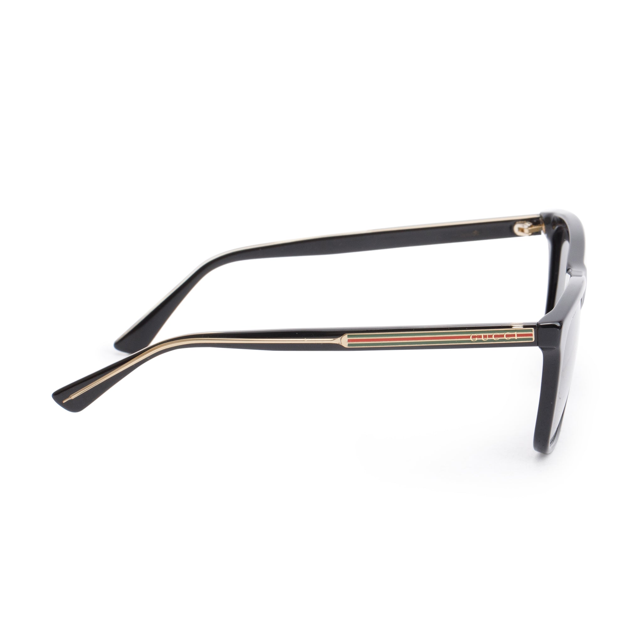 Gucci GG0381SN Black Acetate Web Square Sunglasses w/ Case