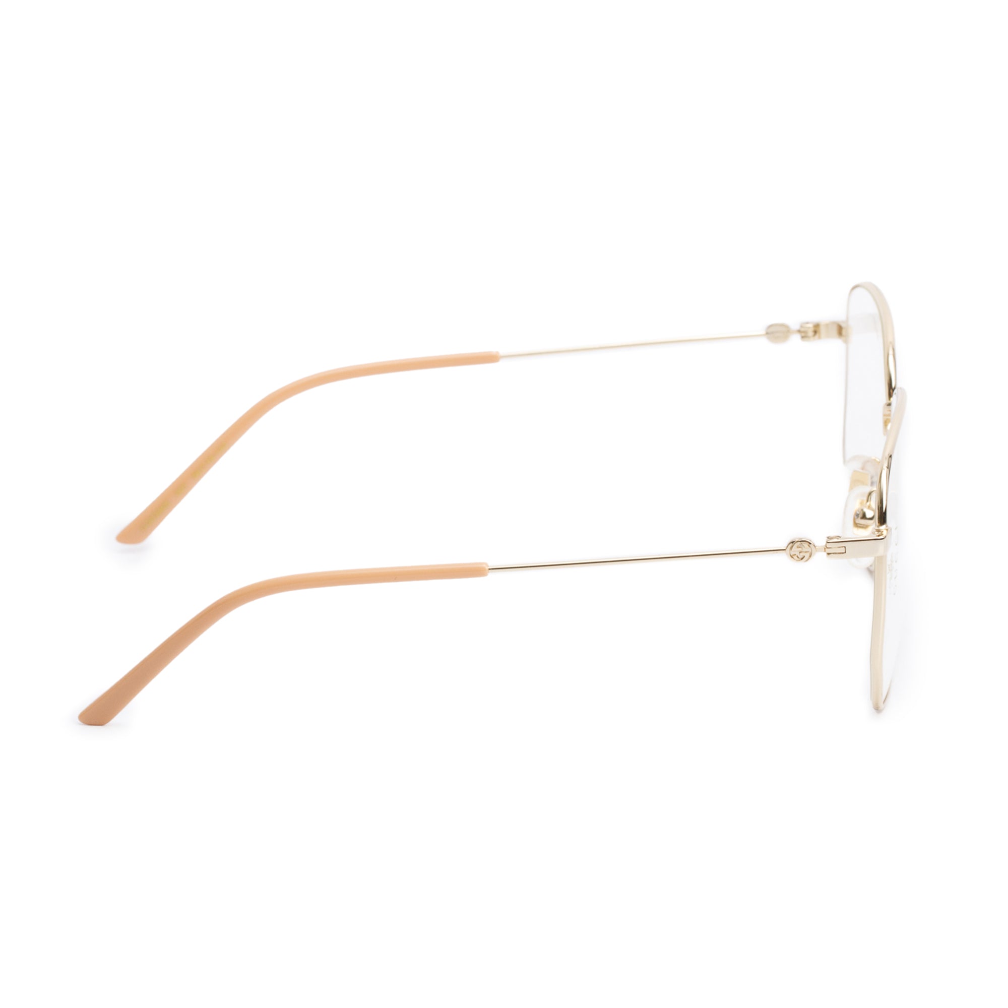 Gucci GG0396S Gold-Tone Metal Square Eyeglasses w/ Case