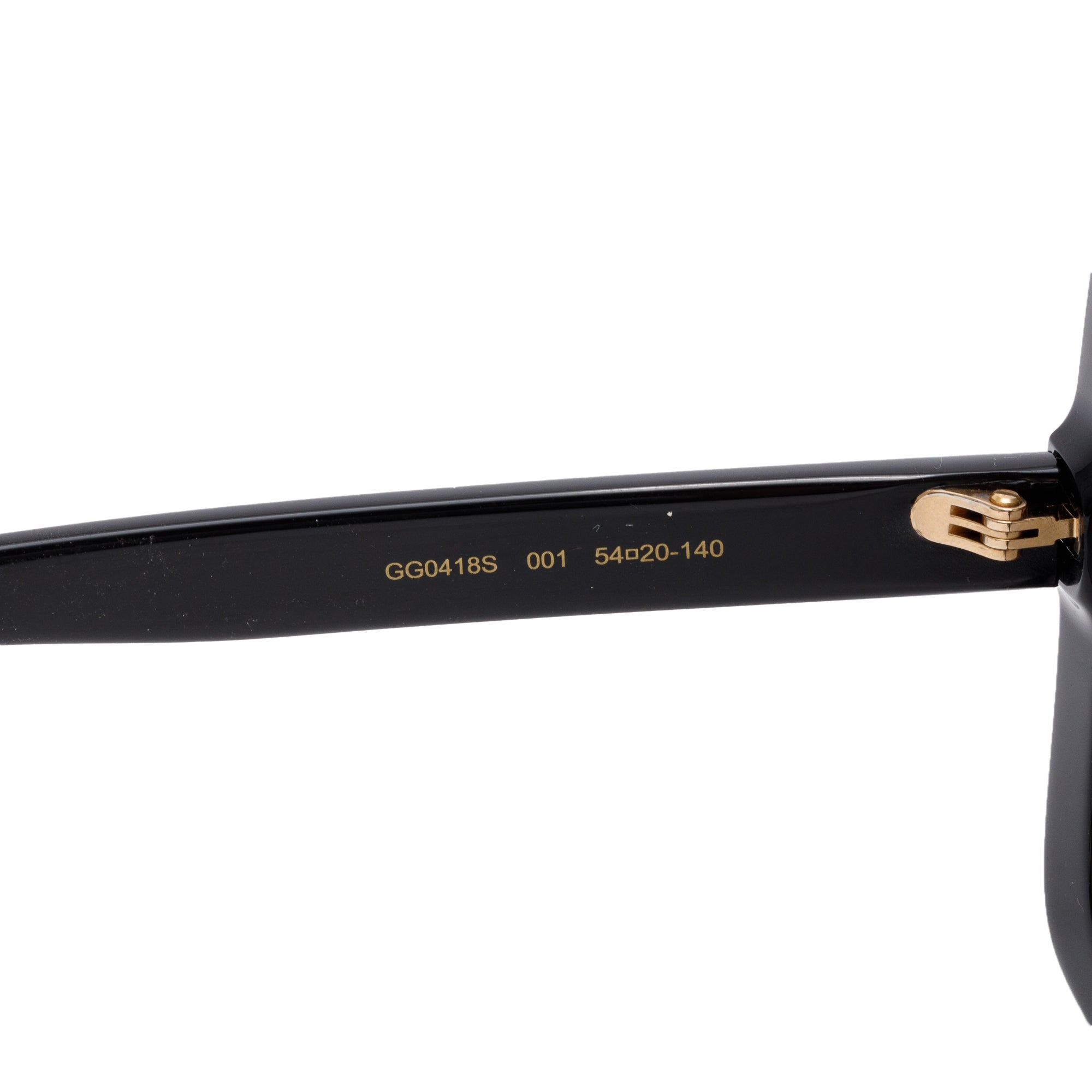 Gucci GG0418S Black Acetate Crystal Logo Oversized Square Sunglasses w/ Case