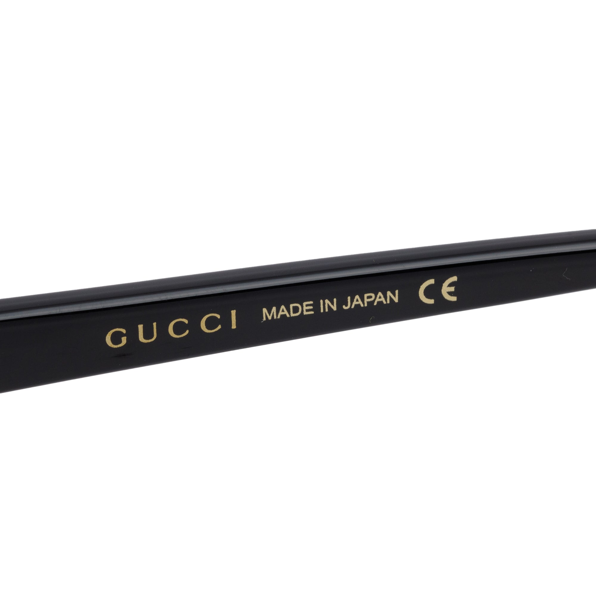 Gucci GG0447S Black Acetate Gold-Tone Metal Web Aviator Sunglasses w/ Case