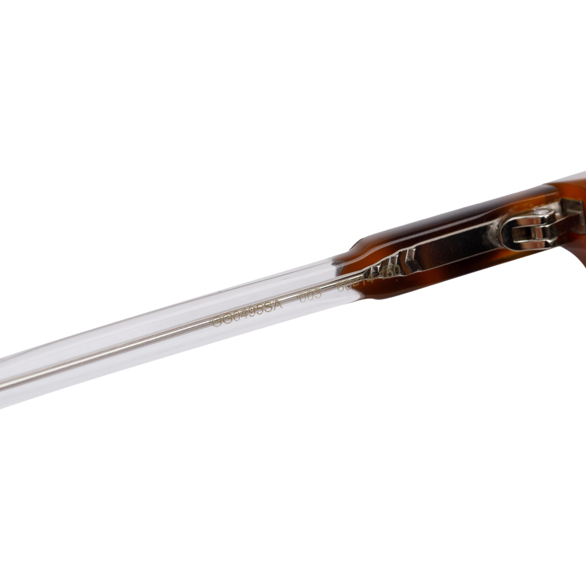 Gucci GG0495SA Brown Acetate Square Frame Sunglasses w/ Case