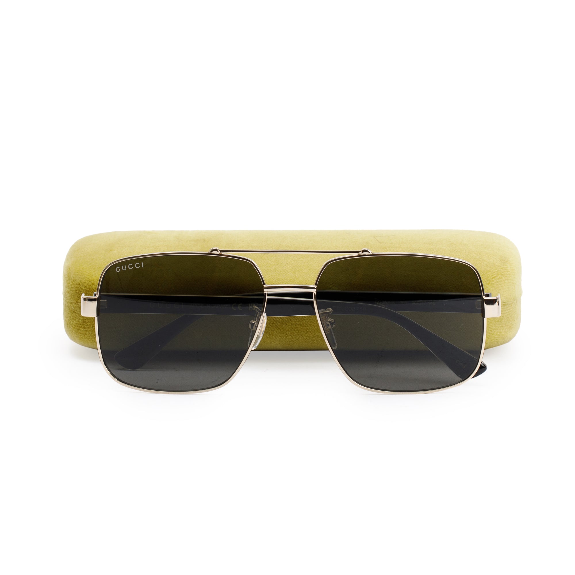 Gucci GG0529S Gold-Tone Frame Aviator Sunglasses w/ Case