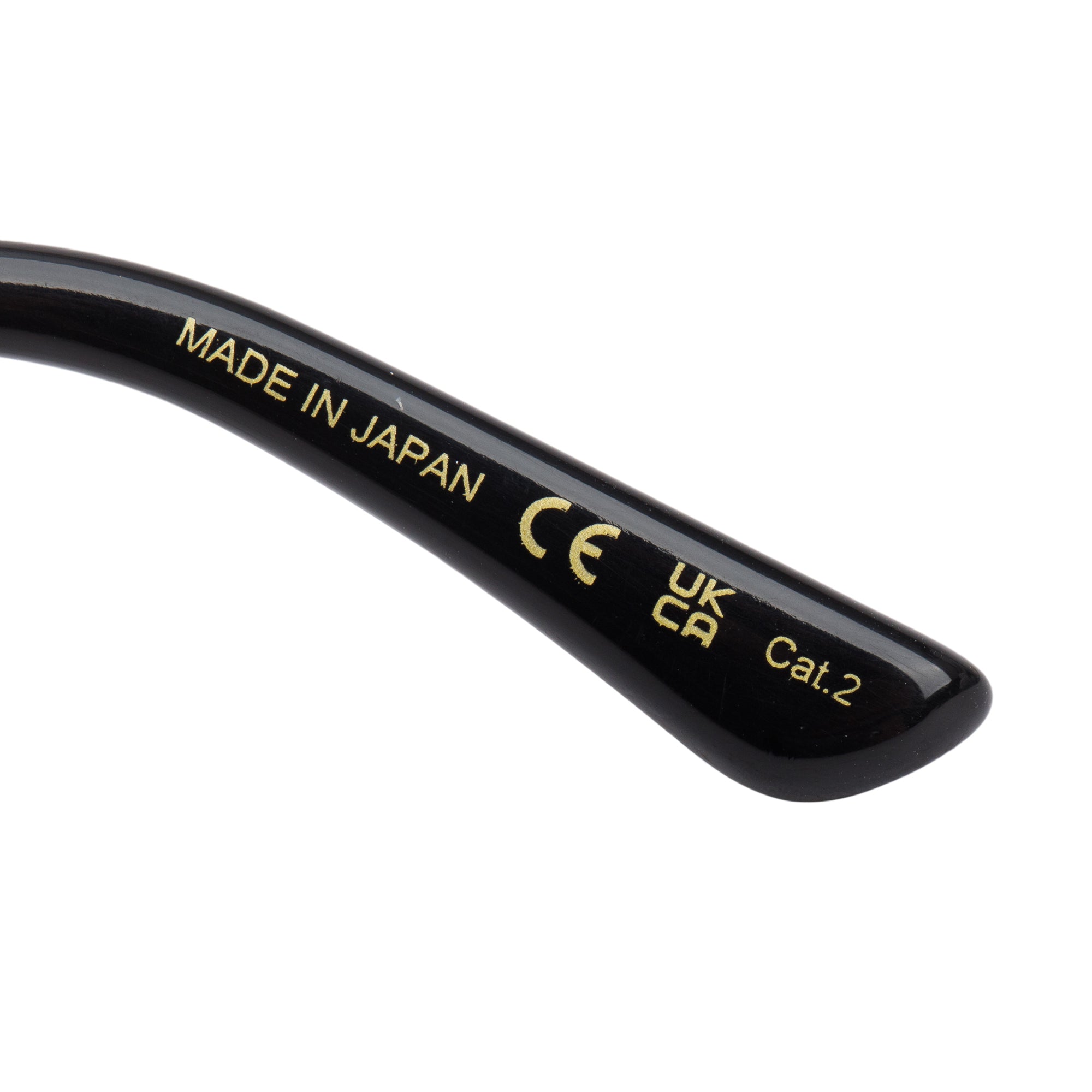 Gucci GG0589SK Gold Tone Web Black Acetate Cat-Eye Sunglasses w/ Case