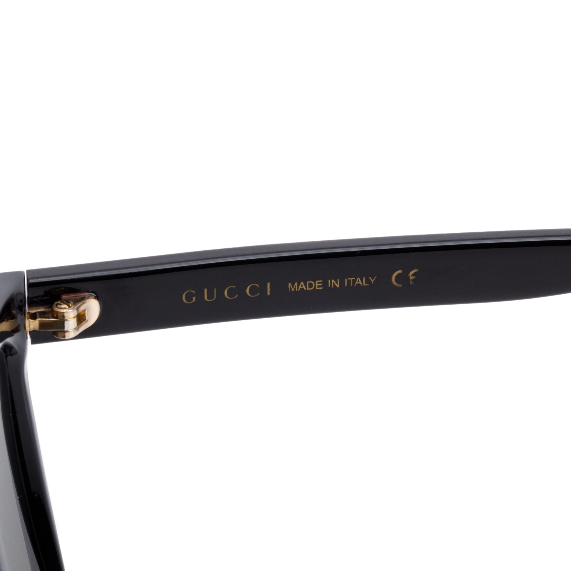 Gucci GG0748S Black Acetate Web Accent Square Sunglasses w/ Case
