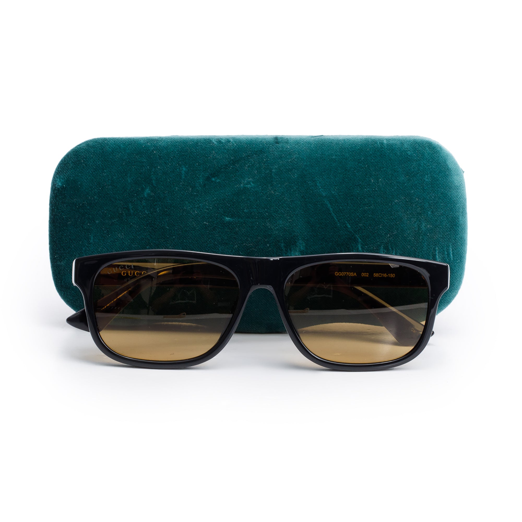 Gucci GG0770SA Black Acetate Rectangular Sunglasses w/ Case