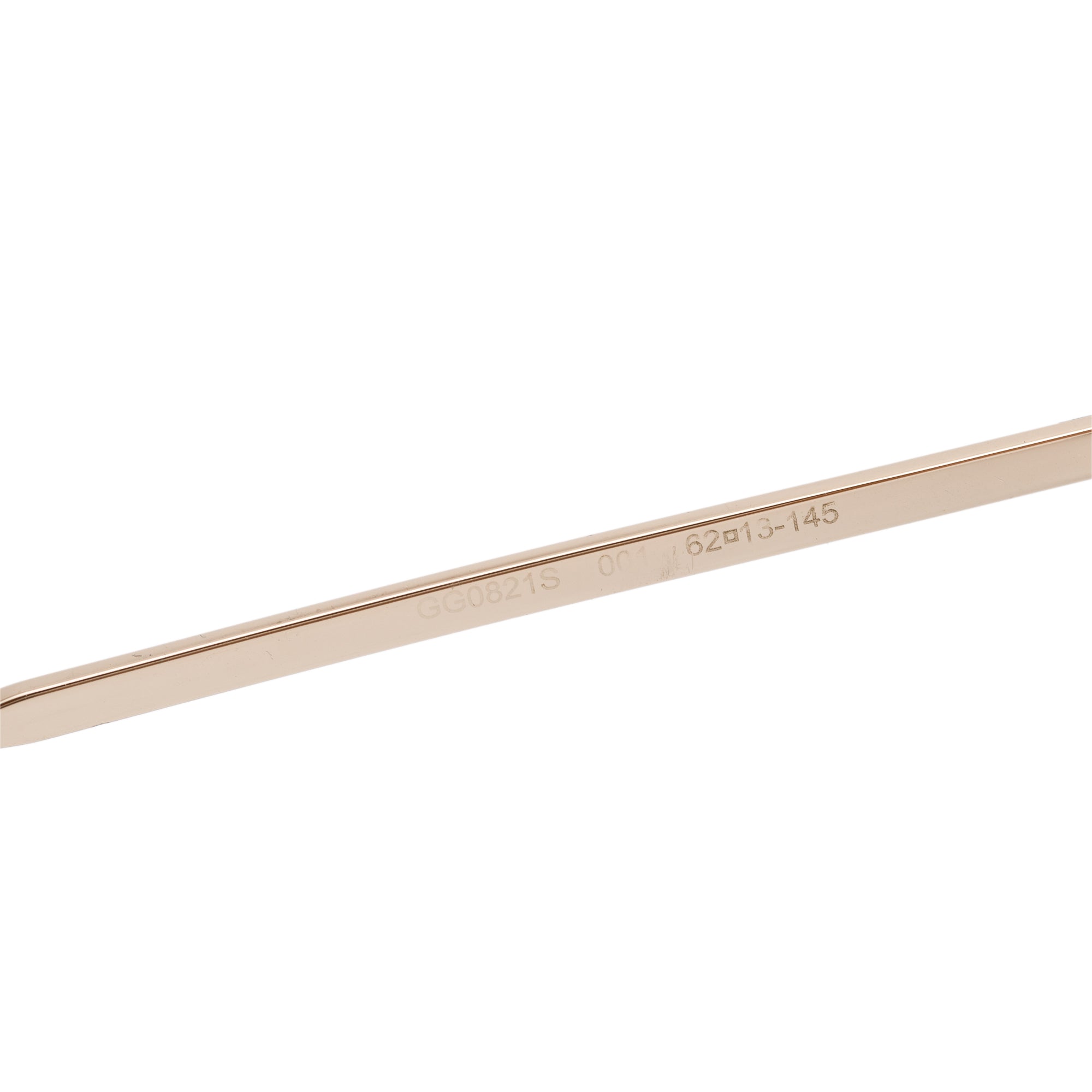 Gucci GG0821S Gold-Tone Frame Square Sunglasses w/ Case