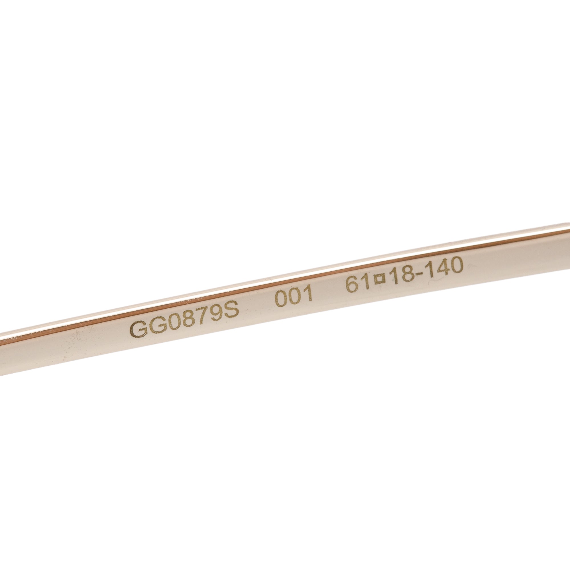 Gucci GG0879S Rose Gold Tone Metal Havana Acetate Horsebit Oversize Square Sunglasses w/ Case