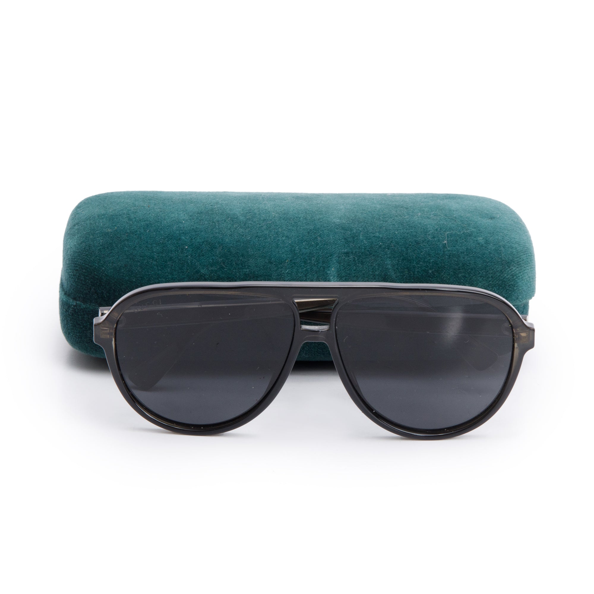 Gucci GG0935S Grey Acetate Aviator Sunglasses w/ Case