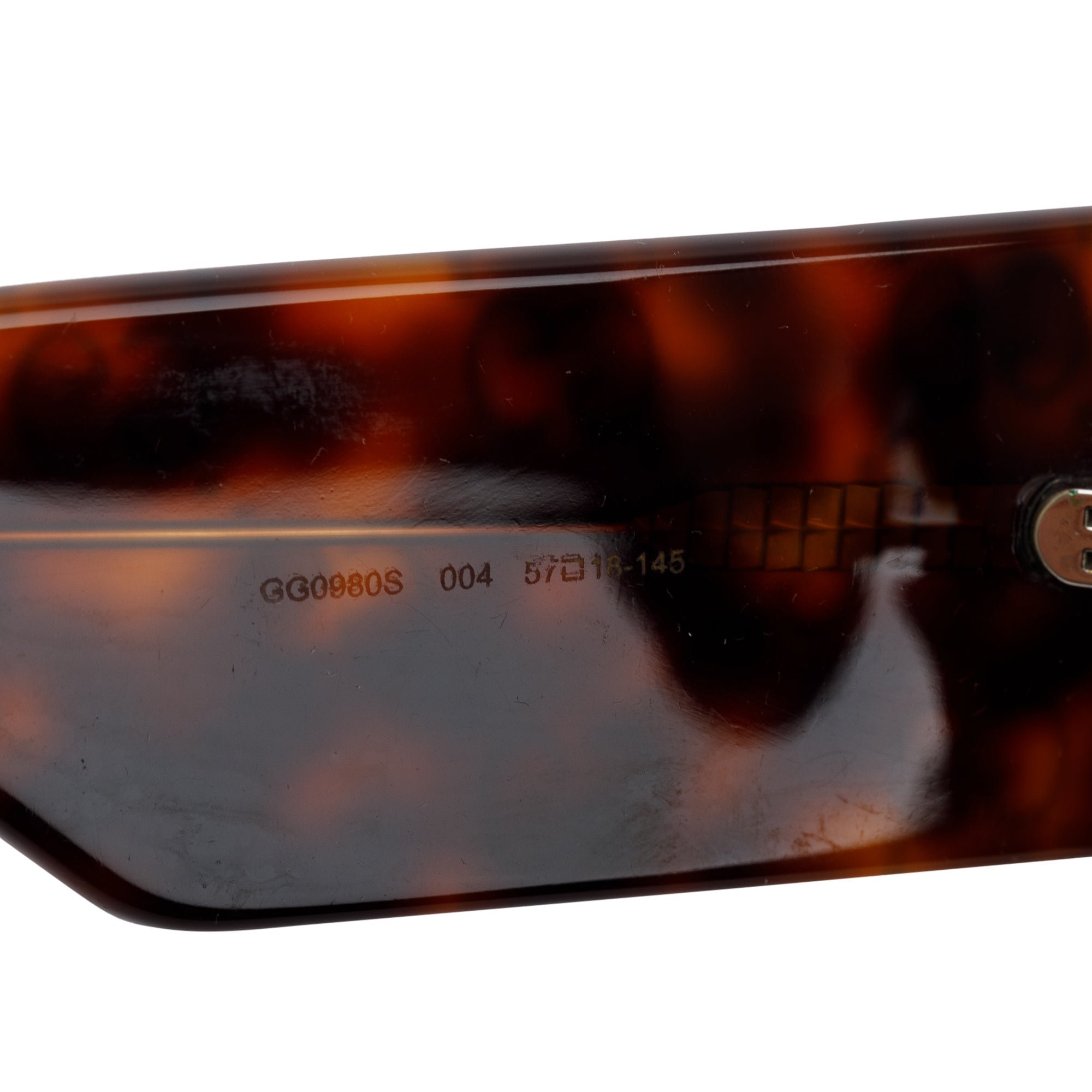 Gucci GG0980S Brown GG Engraved Acetate Oversize Sunglasses w/ Case