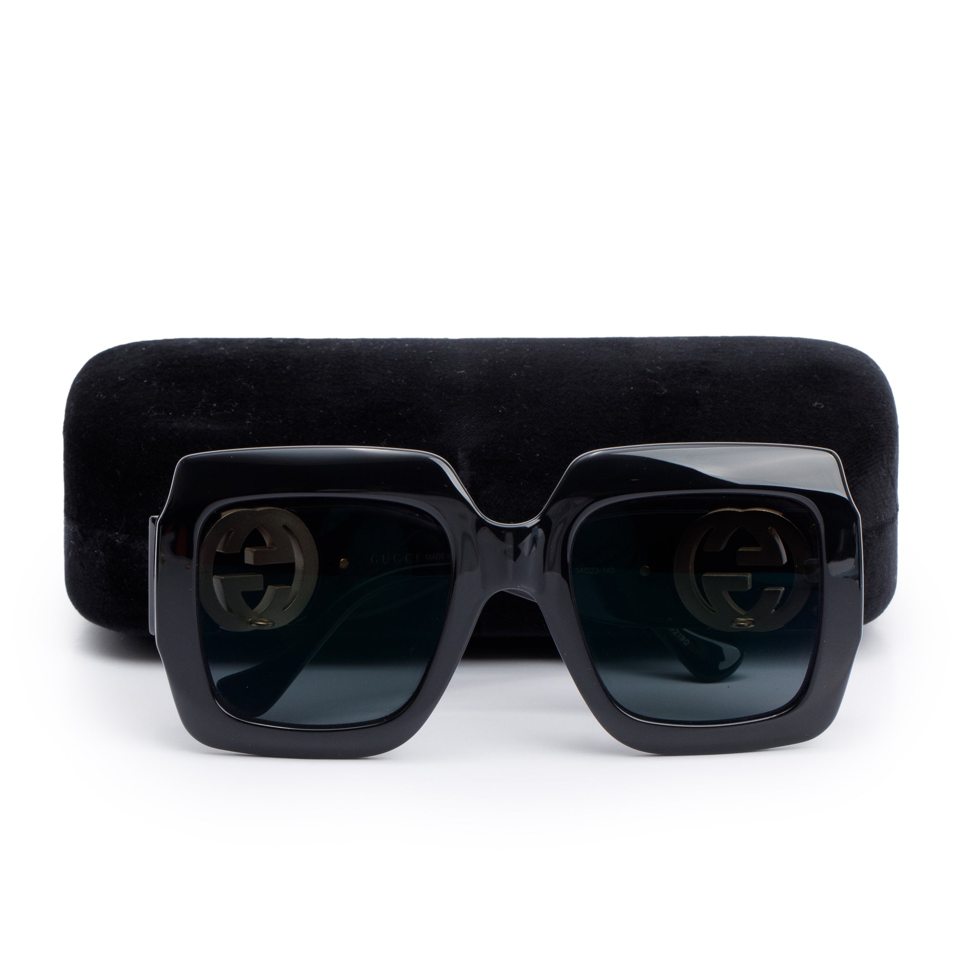 Gucci GG1022S Black Acetate GG Marmont Oversize Square Sunglasses w/ Case
