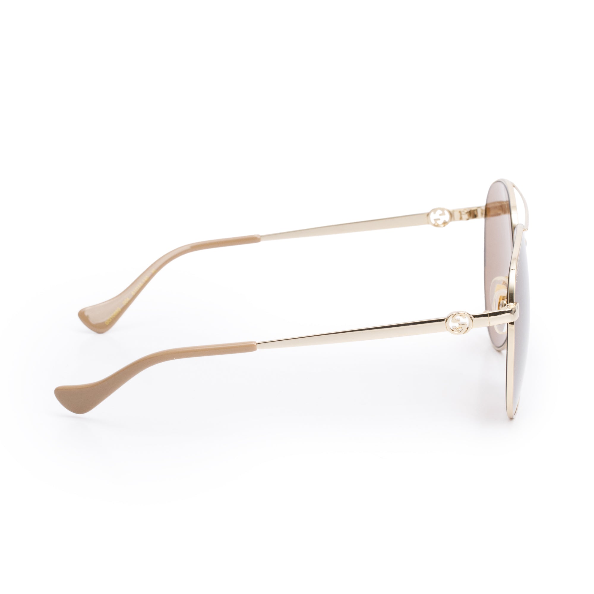 Gucci GG1088S Gold-Tone Metal Frame Aviator Sunglasses