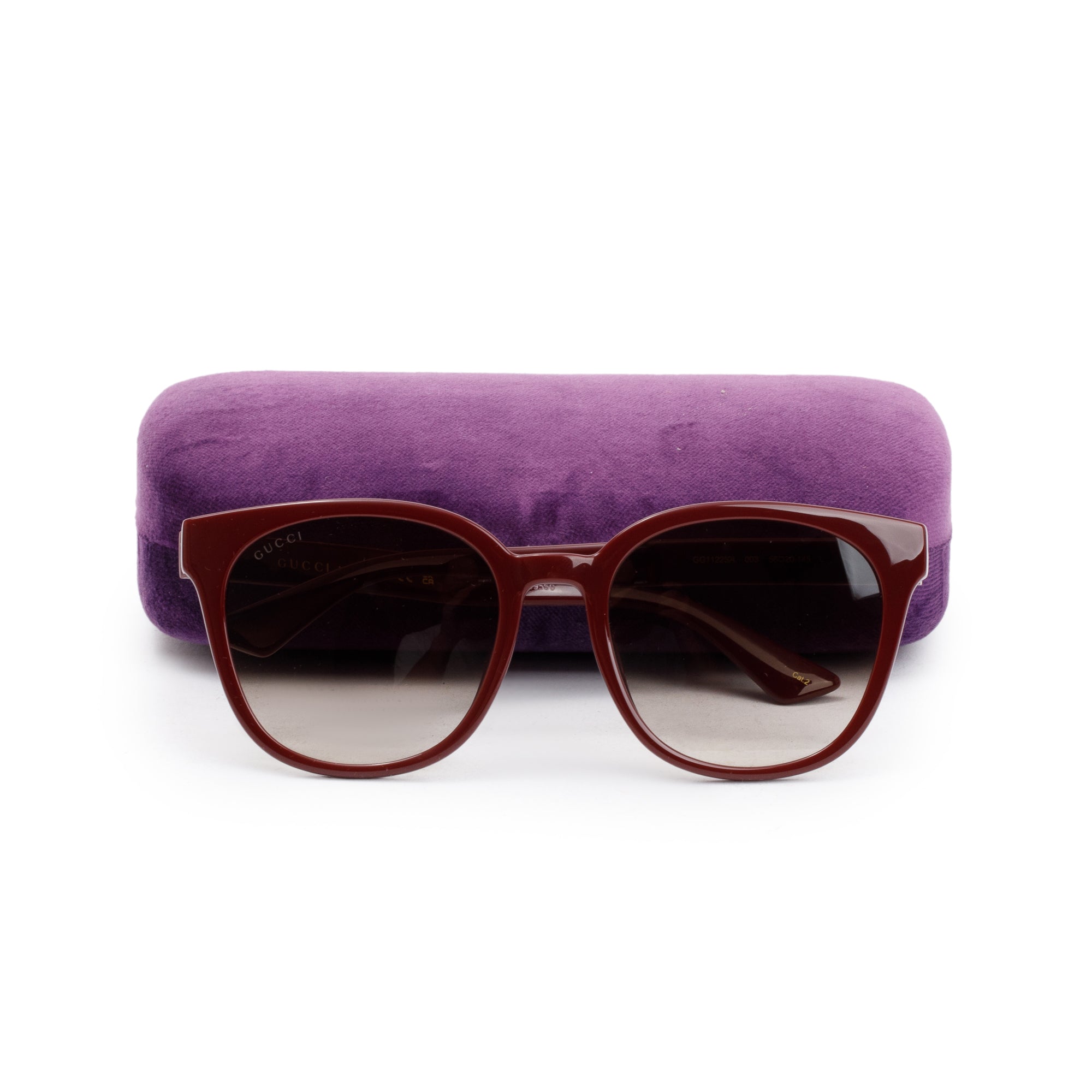 Gucci GG1122SA Brown Acetate GG Round Sunglasses w/ Case