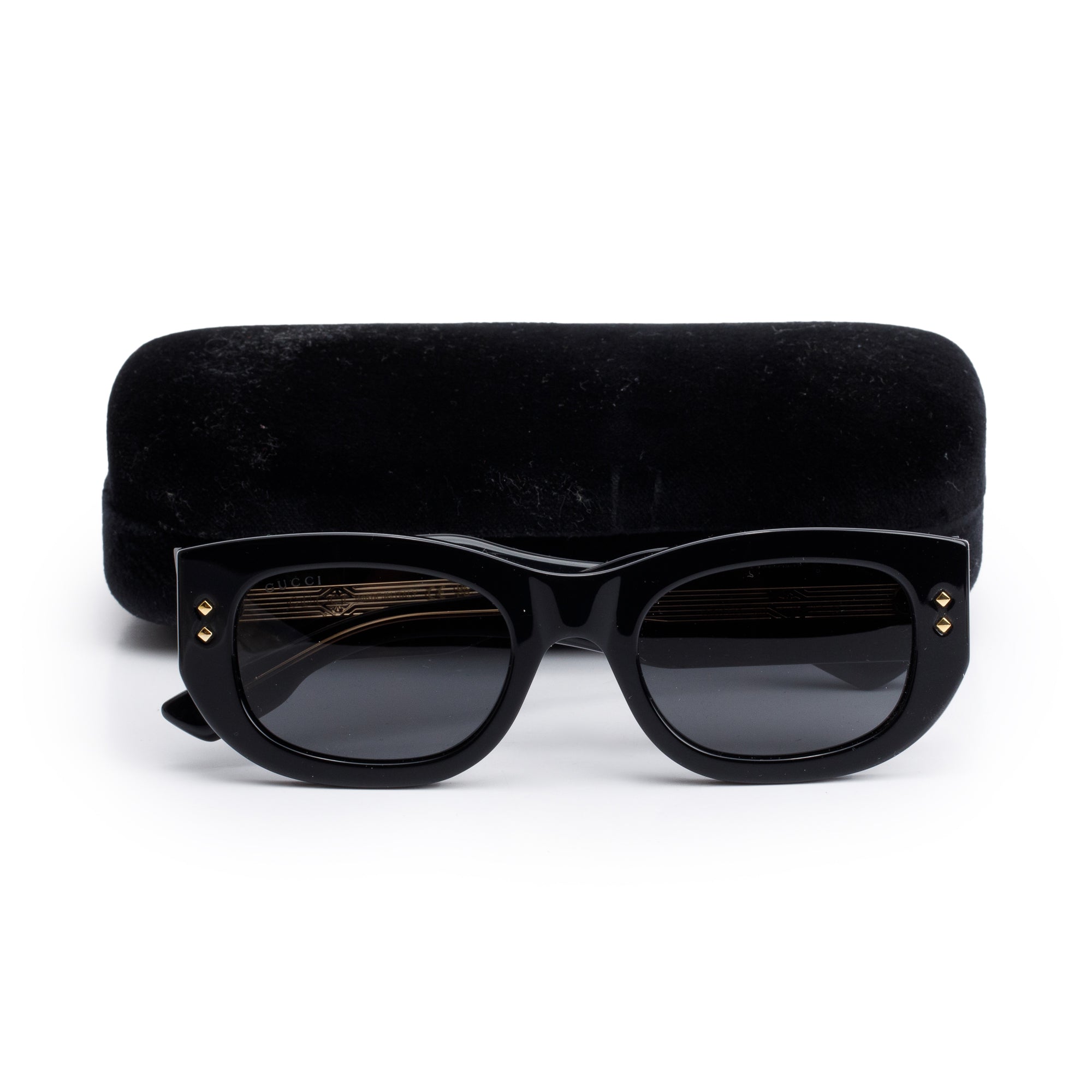 Gucci GG1215S Black Acetate Rectangular Sunglasses w/ Case