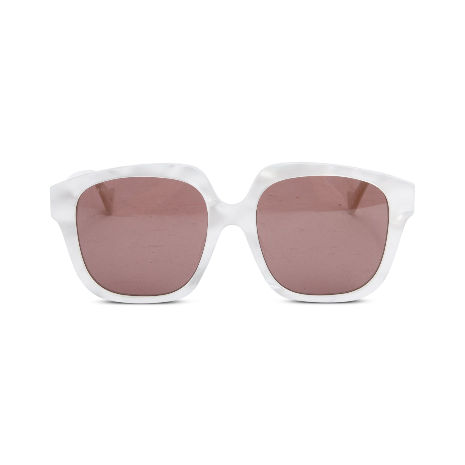 Gucci GG1376SA White Acetate 'Dans Le Vert Gucci' Square Sunglasses w/ Case