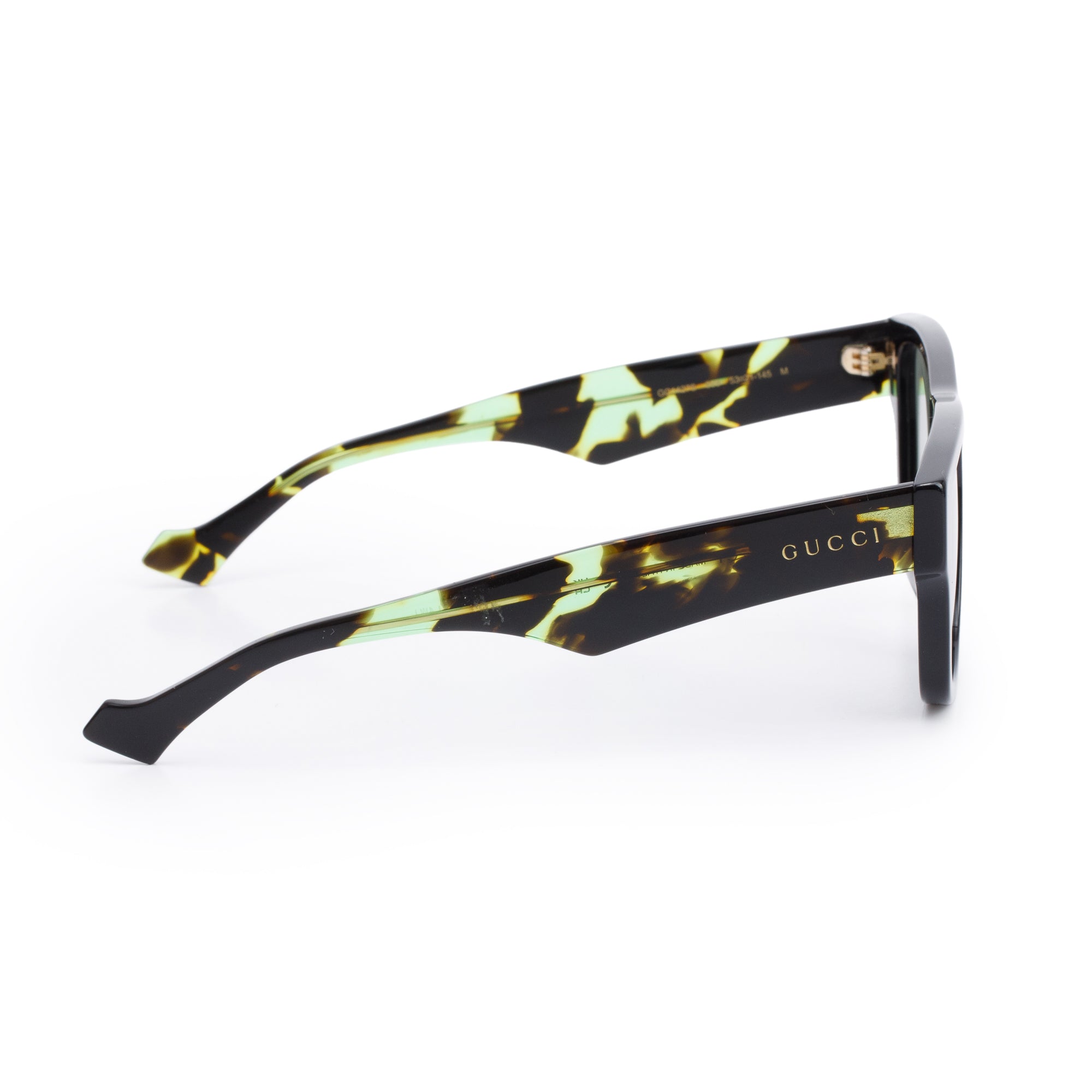 Gucci GG1427S Green Camouflage Acetate Square Sunglasses
