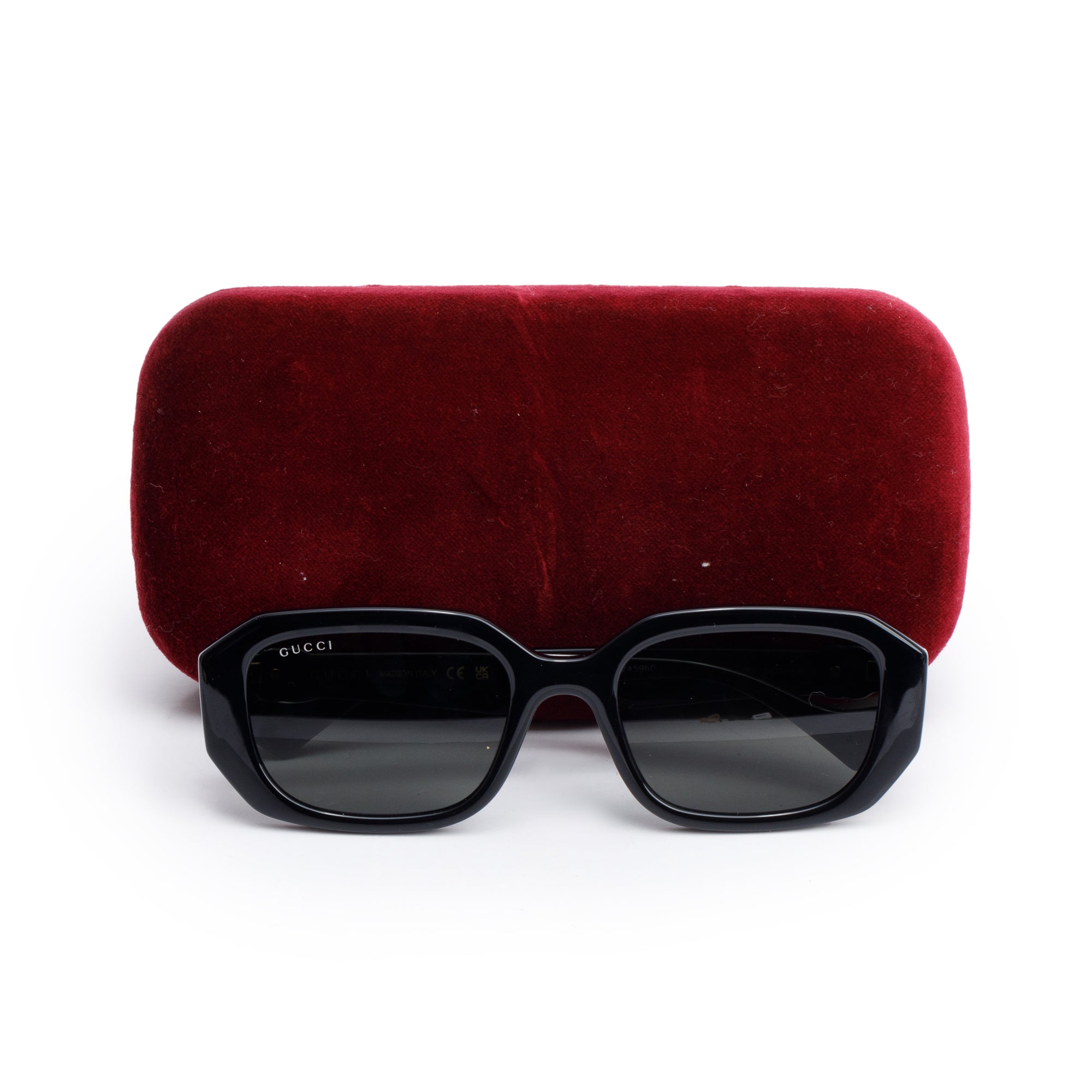 Gucci GG1535S Black Acetate GG Logo Geometric Sunglasses w/ Case