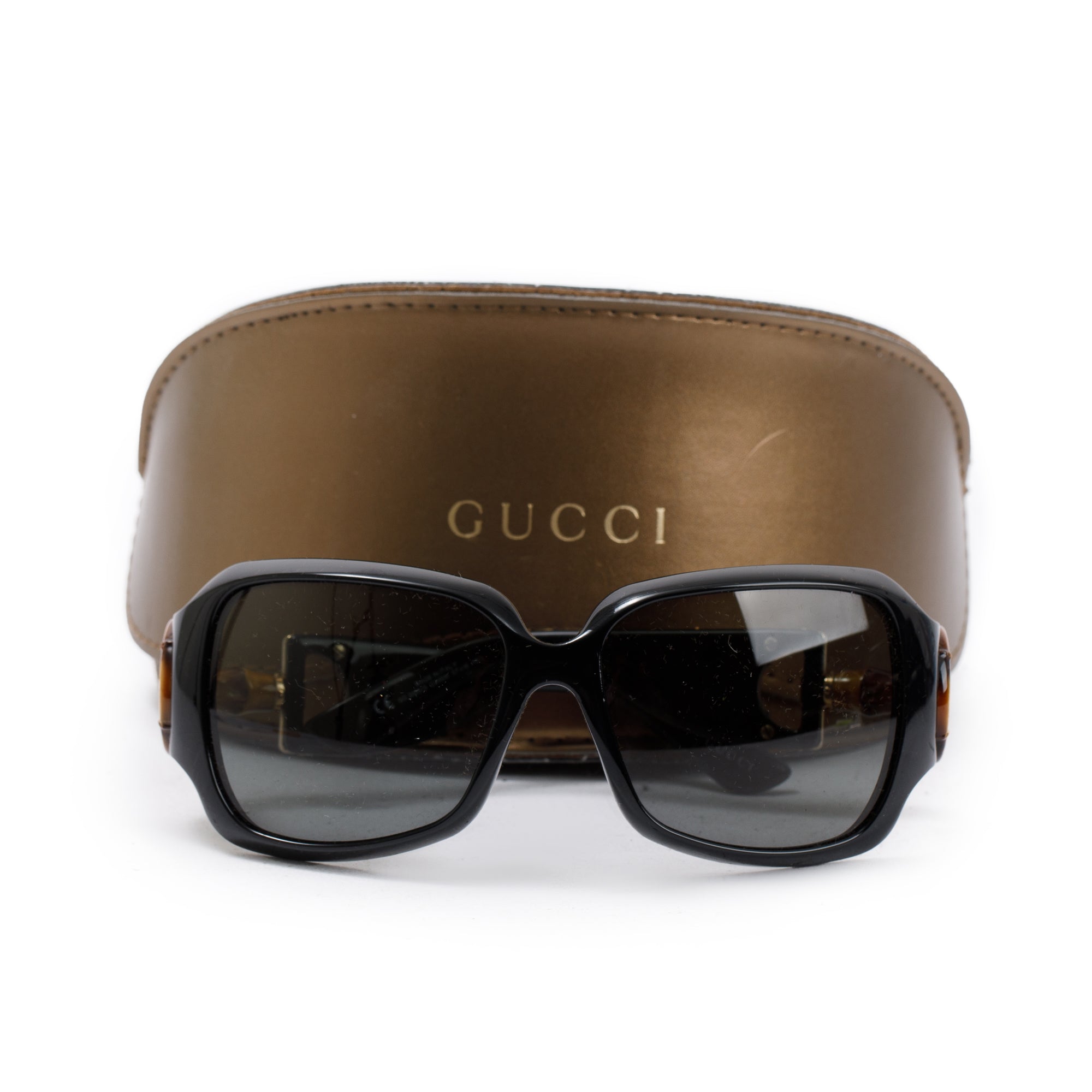 Gucci GG2969/S Black Acetate Bamboo Horsebit Sunglasses w/ Case