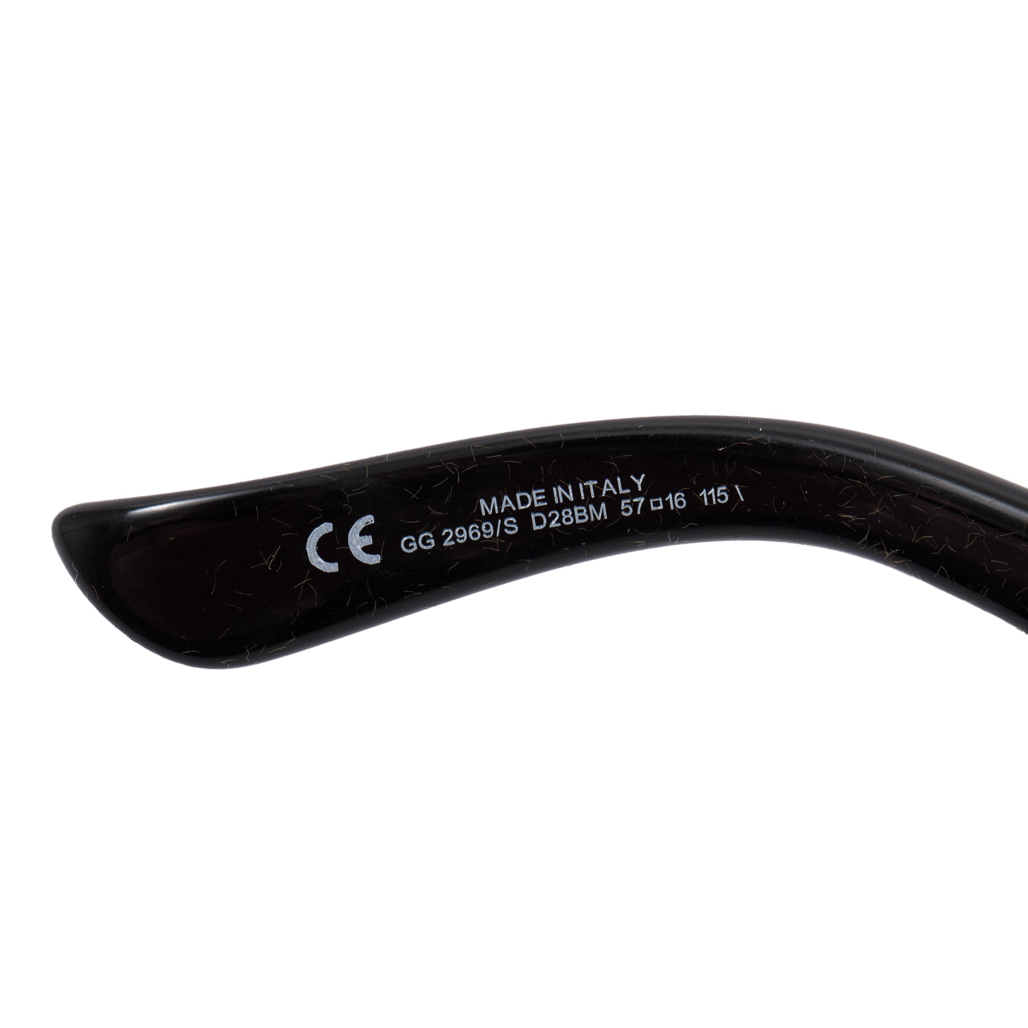 Gucci GG2969/S Black Acetate Bamboo Horsebit Sunglasses w/ Case