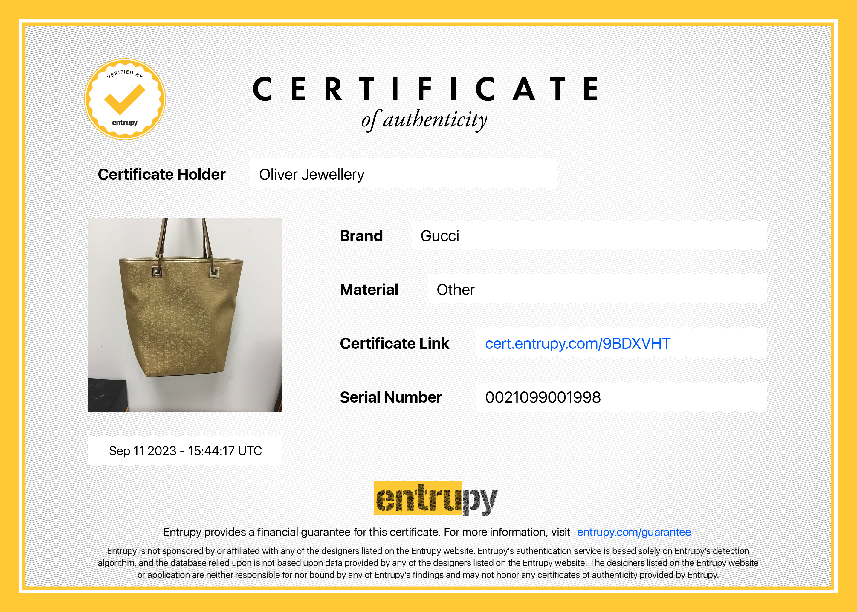 Gucci Gold GG Canvas Small Bucket Tote