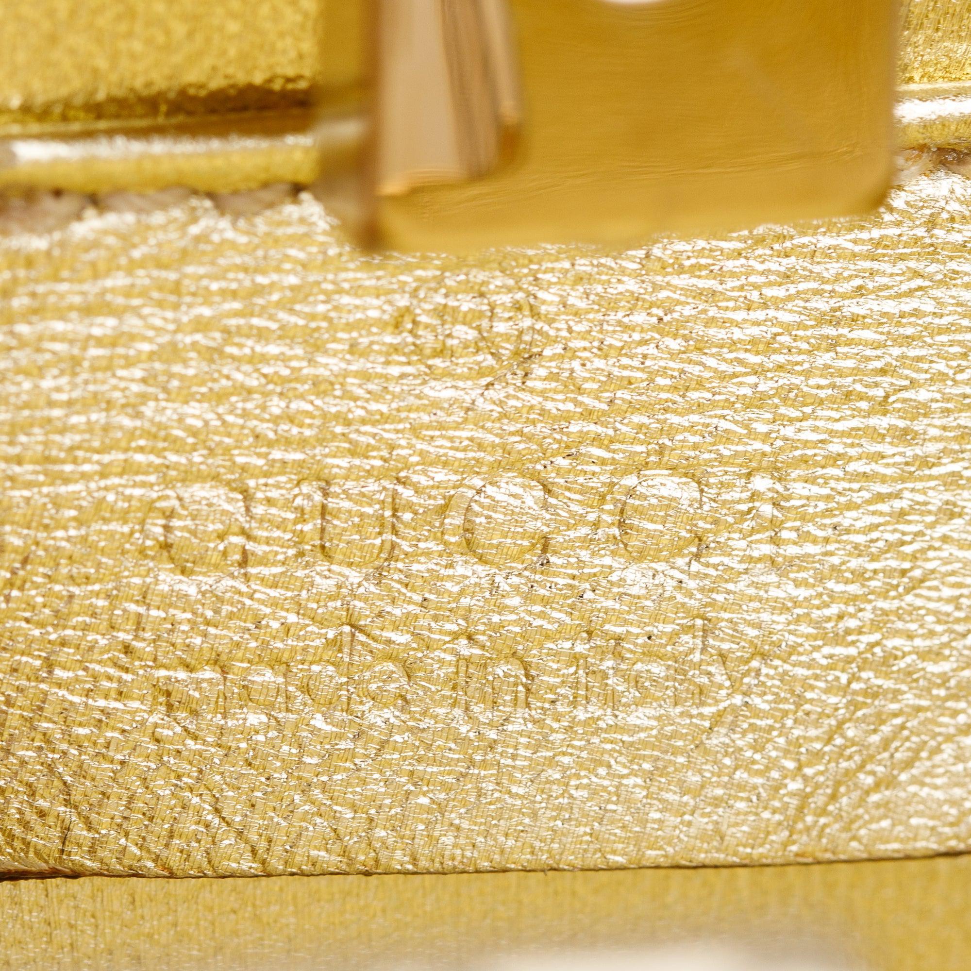 Gucci Gold Metal Microguccissima Crystal Embellished Dragonfly Minaudiere Mini Chain Clutch