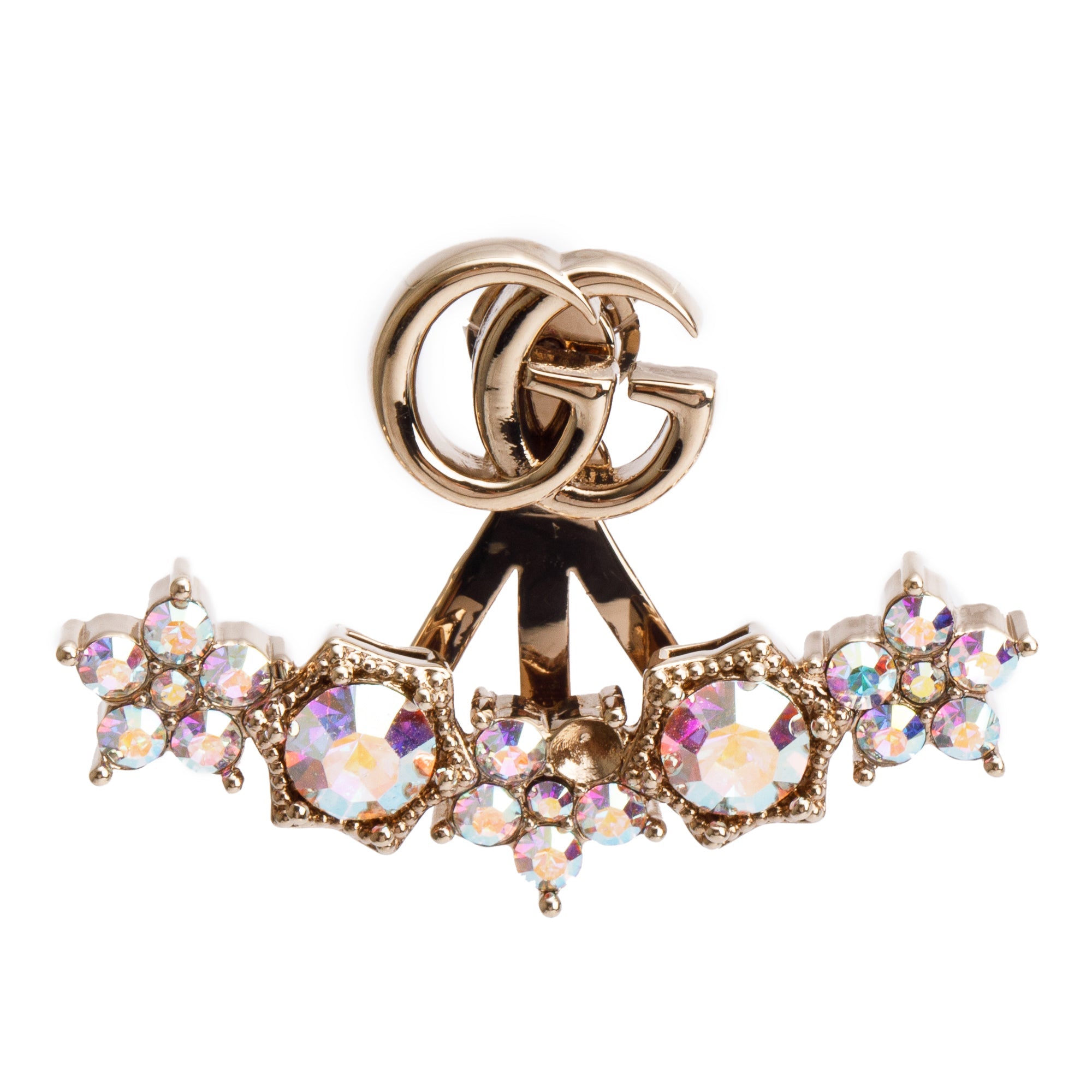 Gucci Gold Plated Crystal Double G Single Earring
