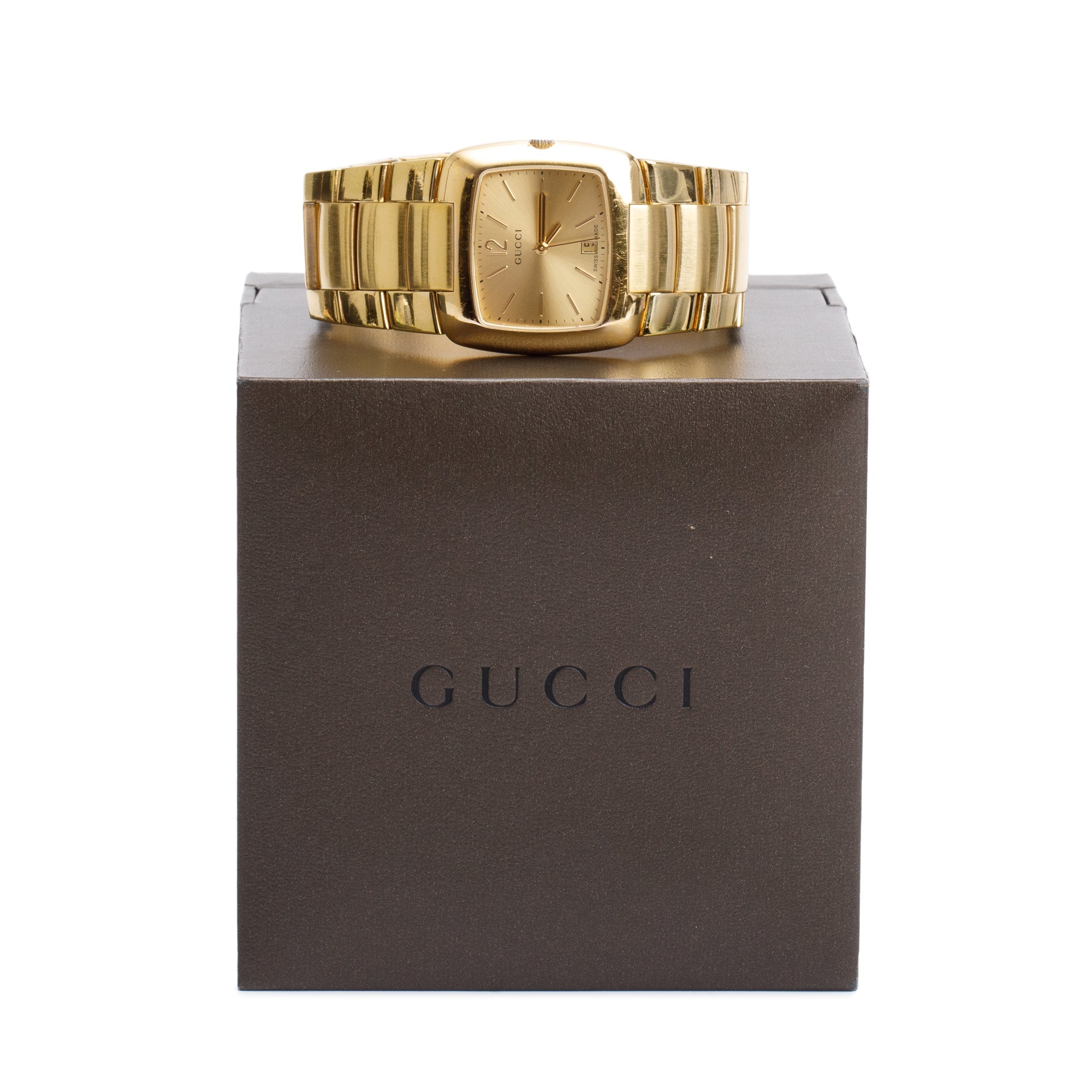 Gucci Gold-Plated Stainless Steel 8500 Series 34 MM Watch w/ Box