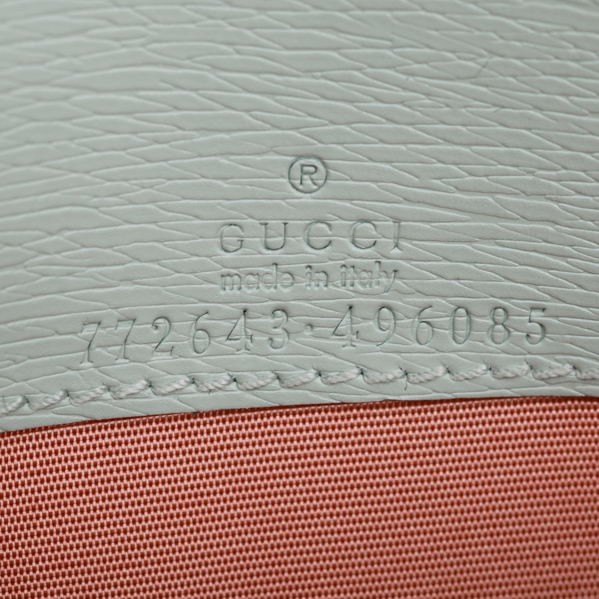 Gucci Green Calfskin Leather Chain Wallet with Gucci Script w/ Box