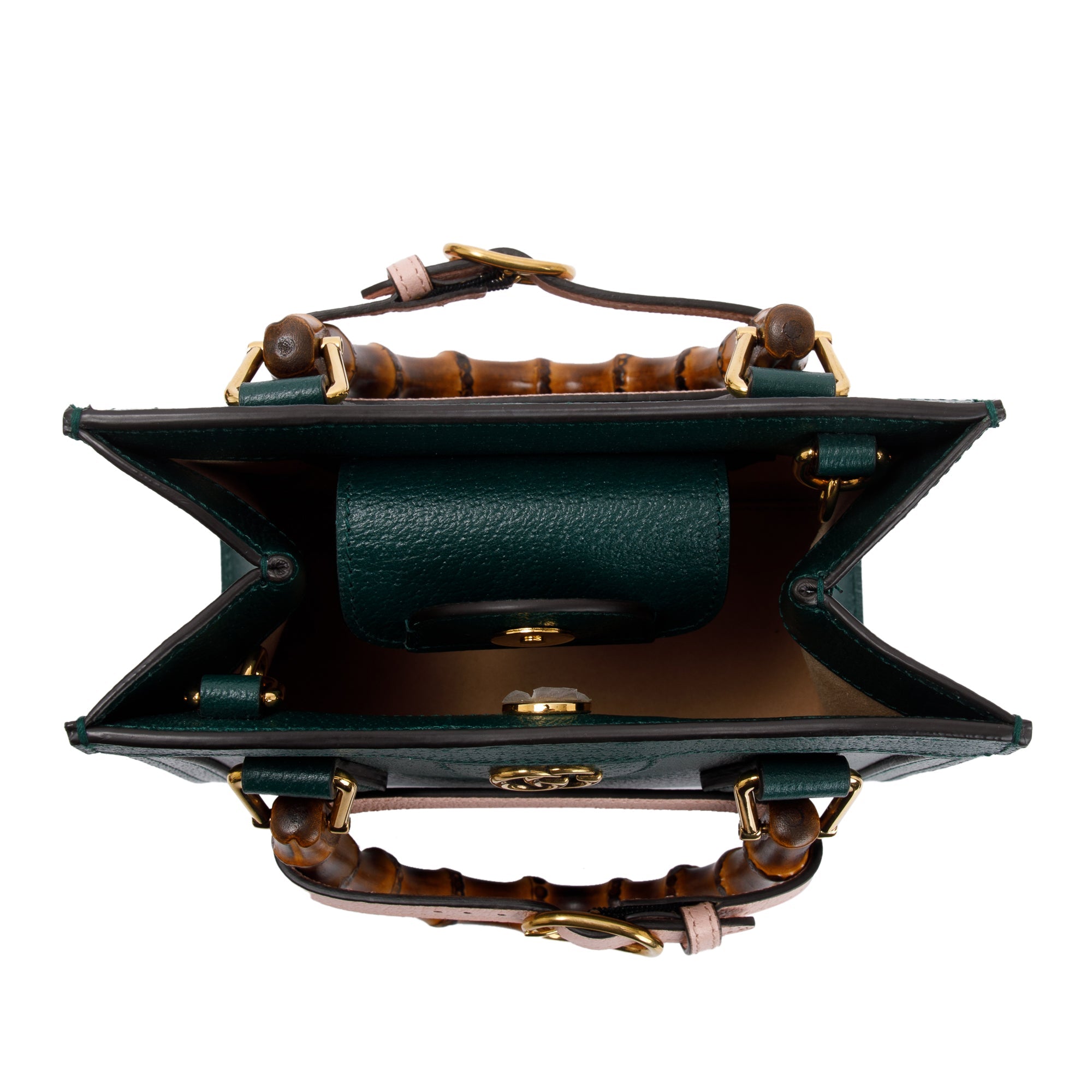 Gucci Green Calfskin Leather Diana Mini Tote Bag w/ Straps