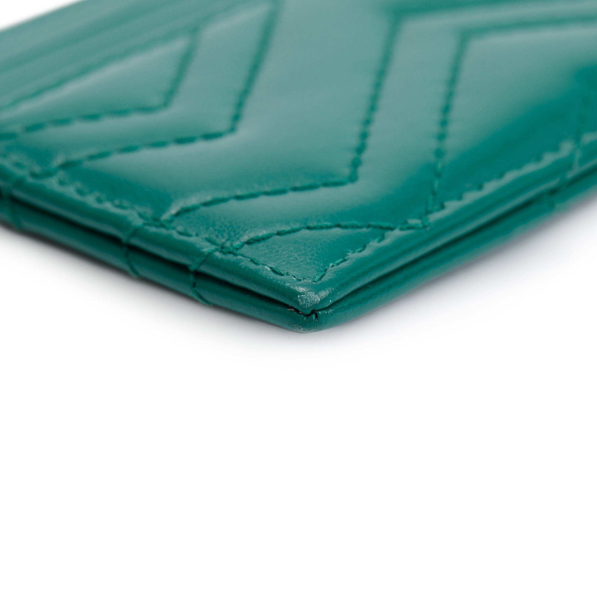 Gucci Green Calfskin Leather GG Marmont Card Holder w/ Box