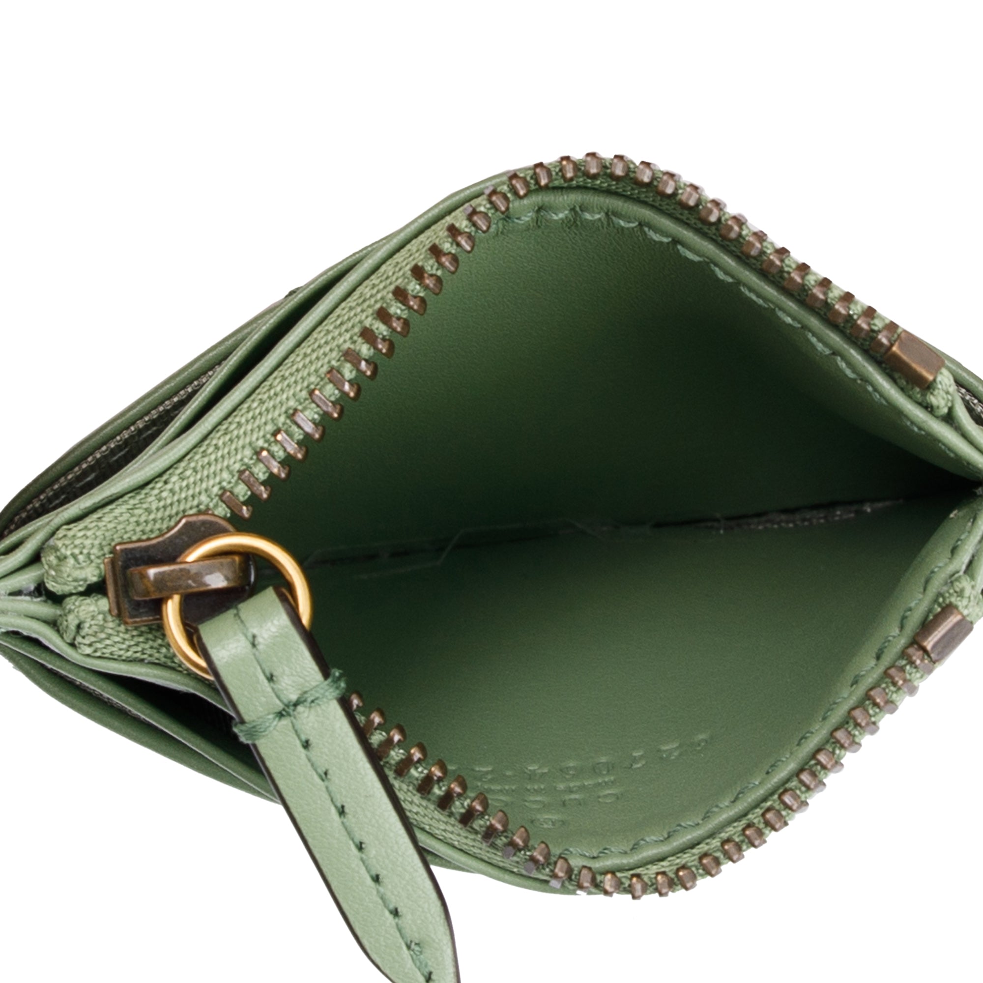 Gucci Green Calfskin Leather GG Marmont Keychain Wallet w/ Box