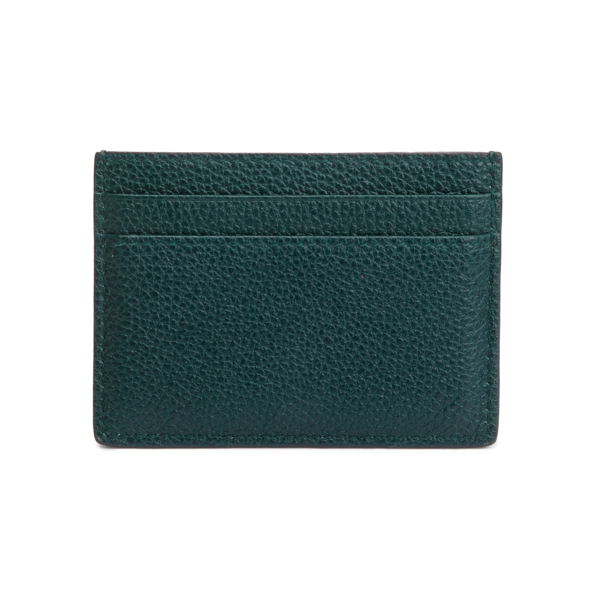 Gucci Green Grainy Leather Zumi Card Holder w/ Box