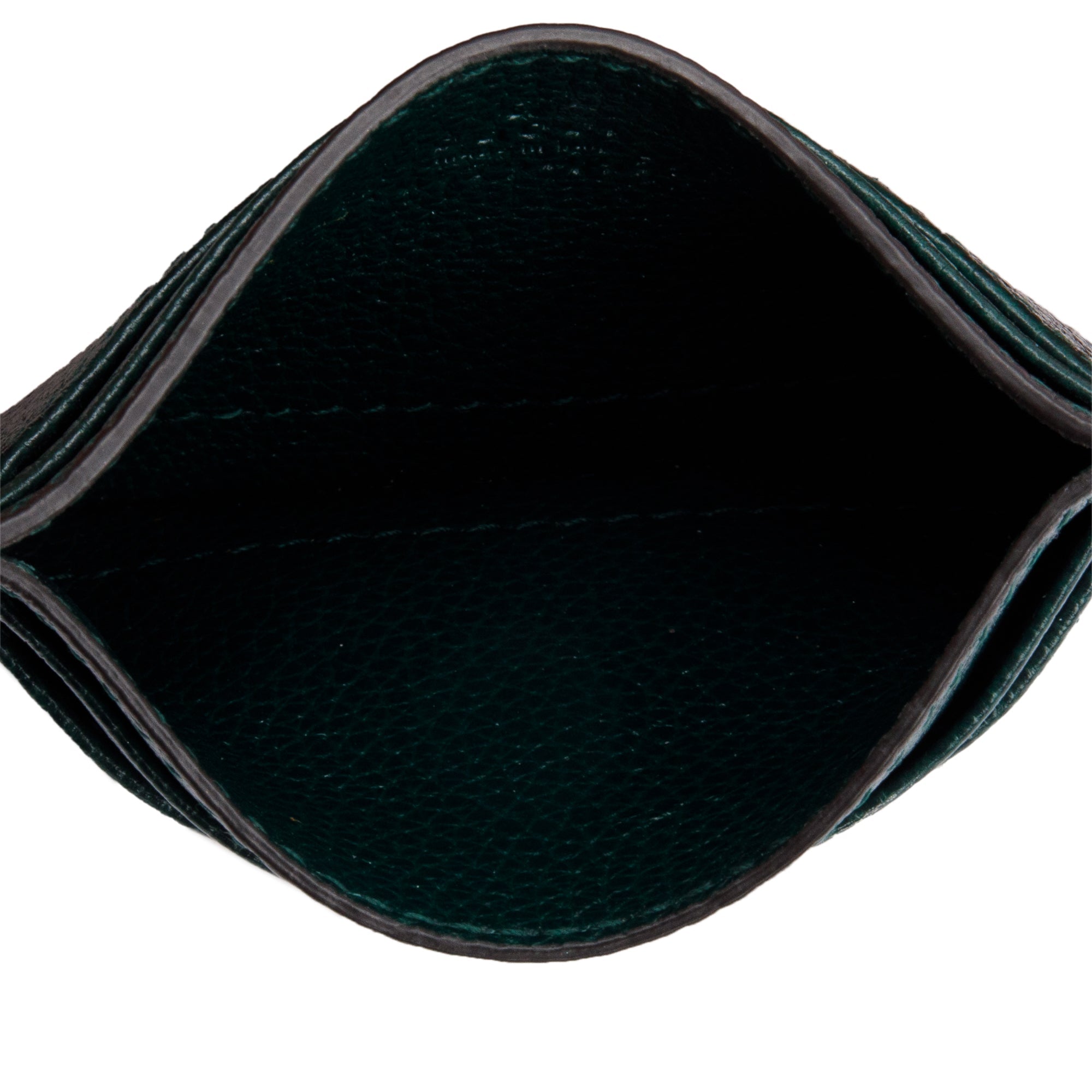 Gucci Green Grainy Leather Zumi Card Holder w/ Box