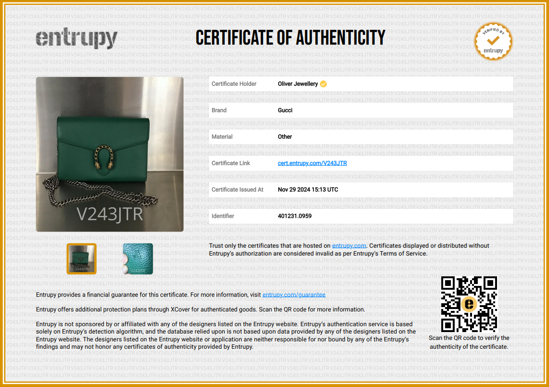 Gucci Green Leather Dionysus Mini Chain Wallet