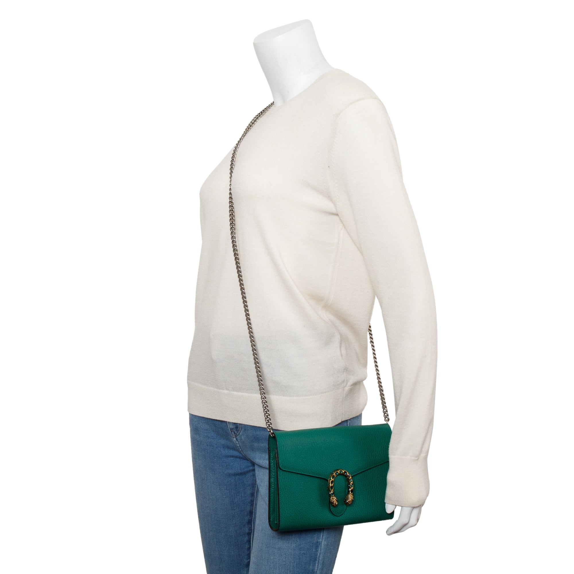 Gucci Green Leather Dionysus Mini Chain Wallet – OLIVER'S