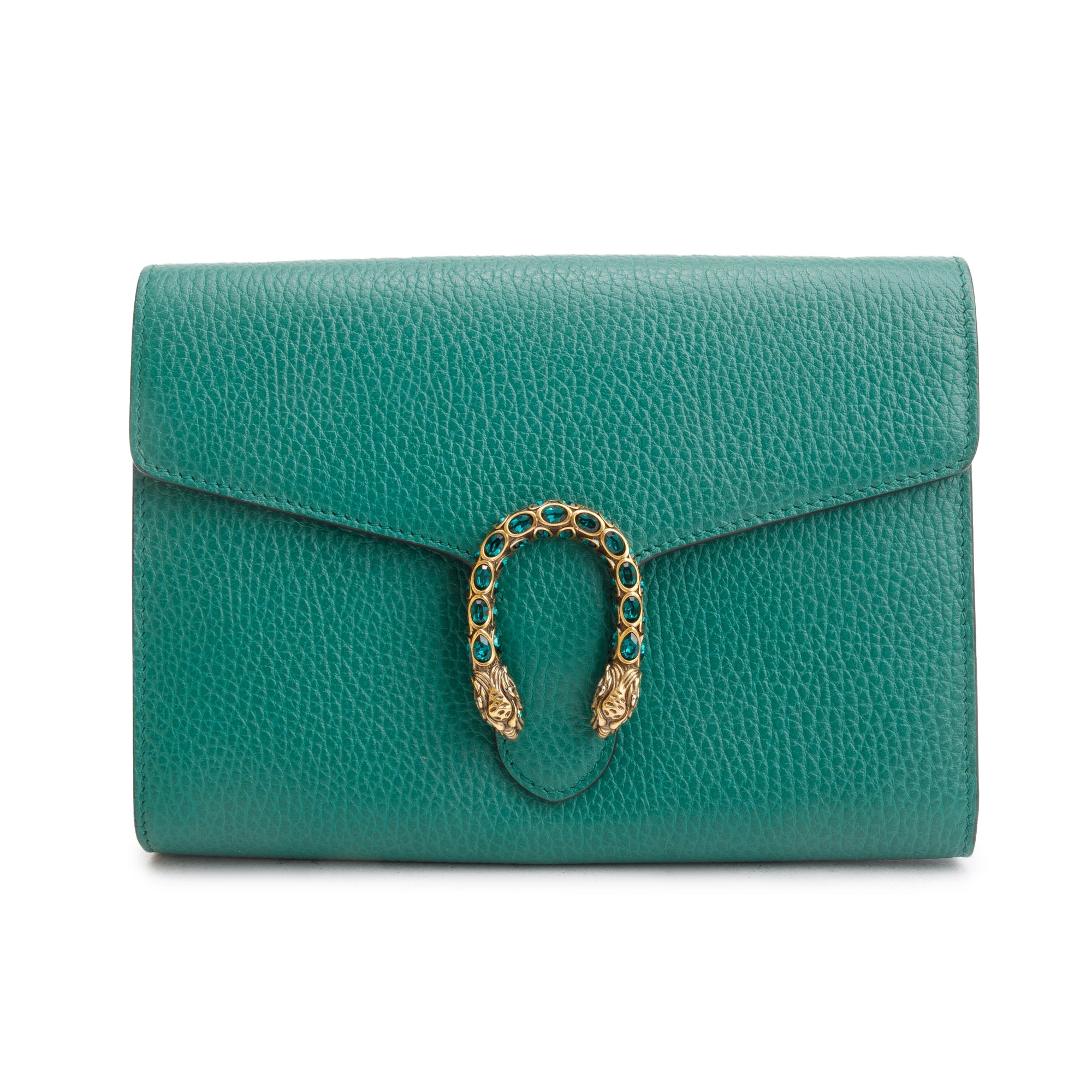 Gucci Green Leather Dionysus Mini Chain Wallet