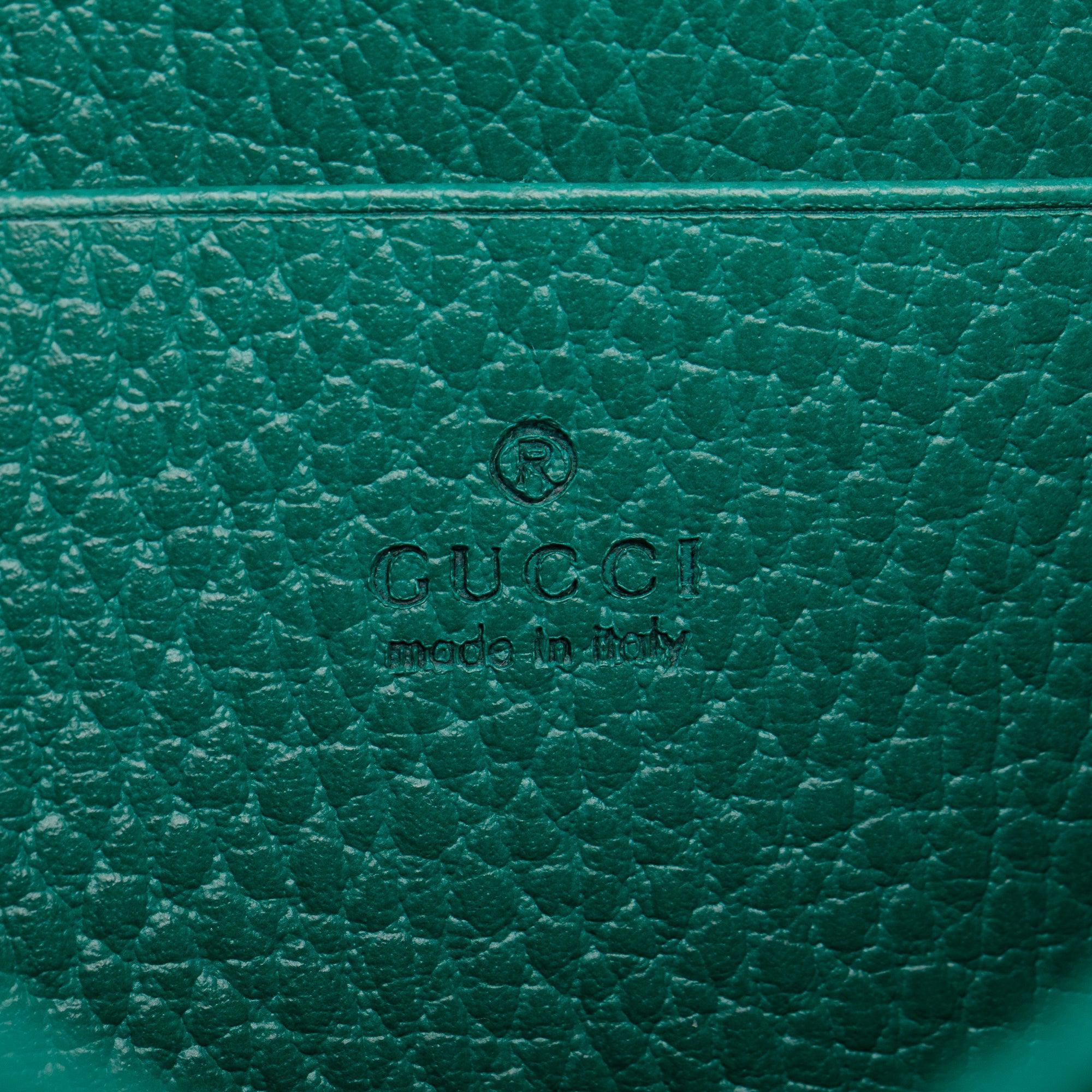 Gucci Green Leather Dionysus Mini Chain Wallet