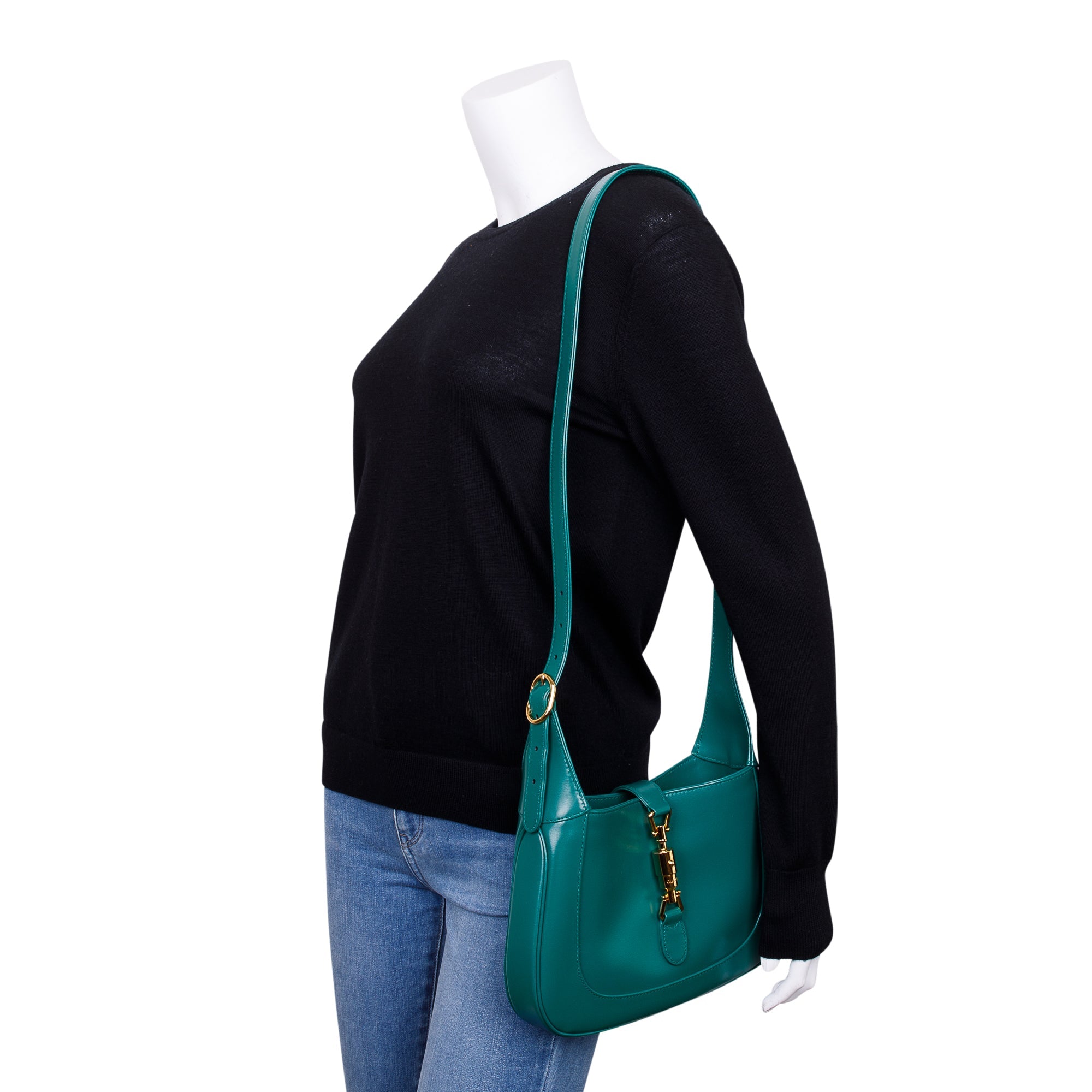 Gucci Green Leather Jackie 1961 Small Shoulder Bag w/ Box