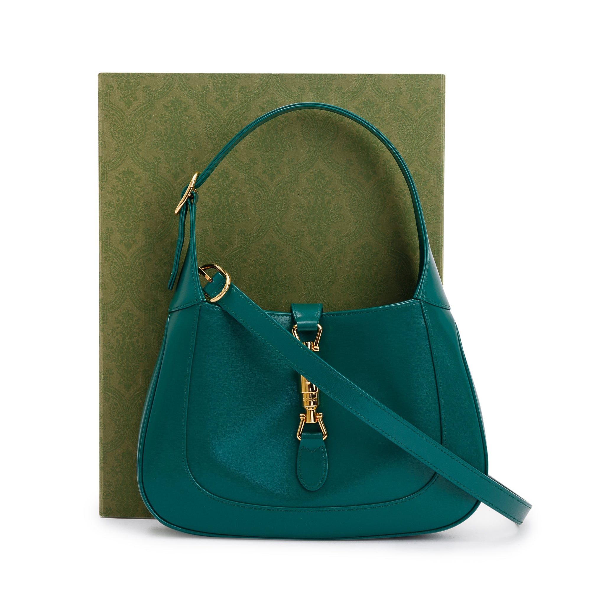 Gucci Green Leather Jackie 1961 Small Shoulder Bag w/ Box