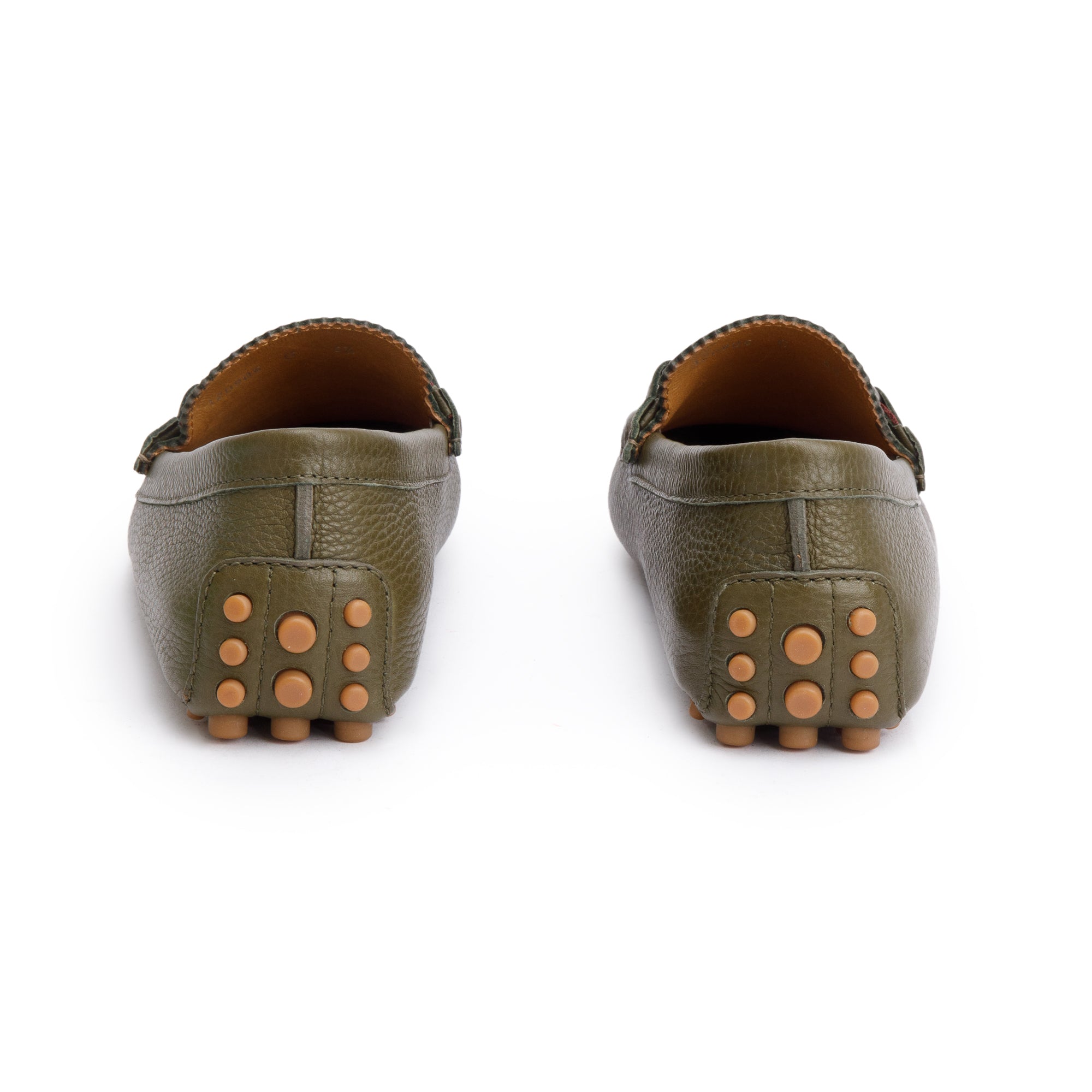 Gucci Green Leather Web Horsebit Accent Loafers, Size 6.5 w/ Box