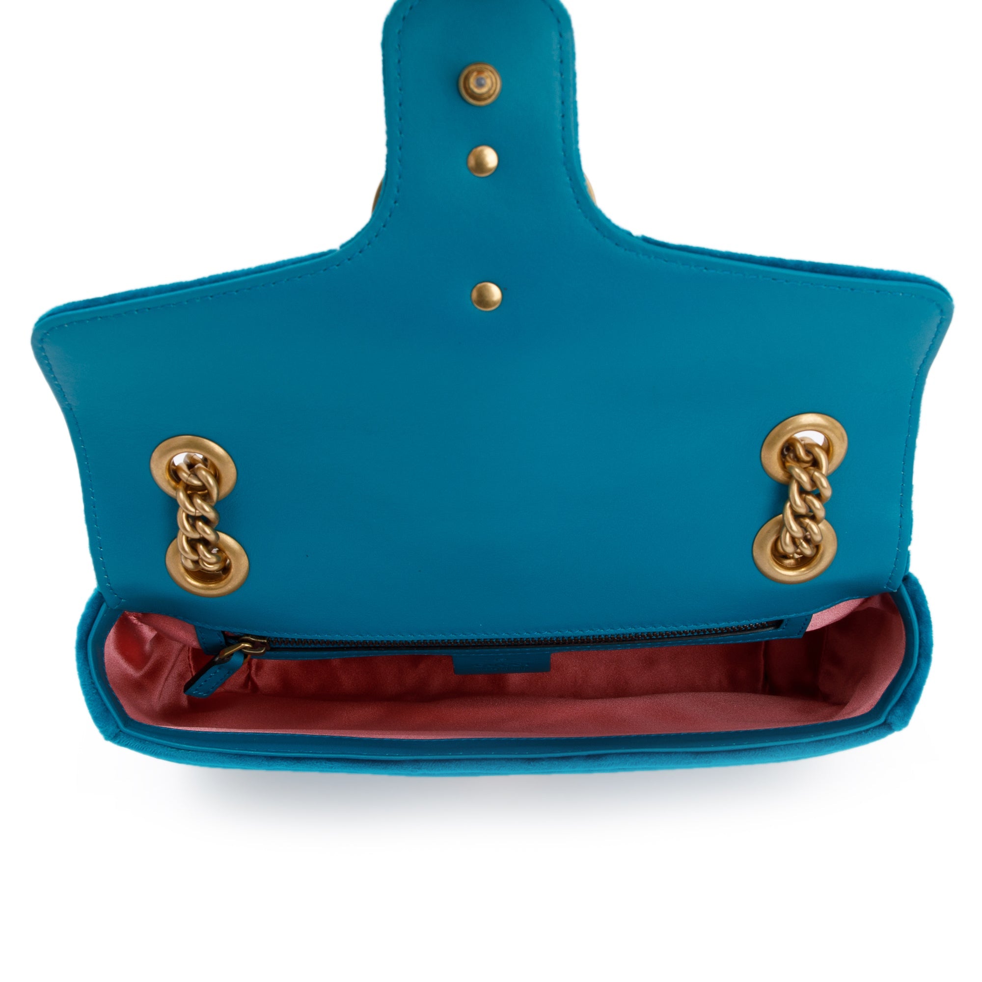 Gucci Green Velvet Matelasse GG Marmont Small Shoulder Bag