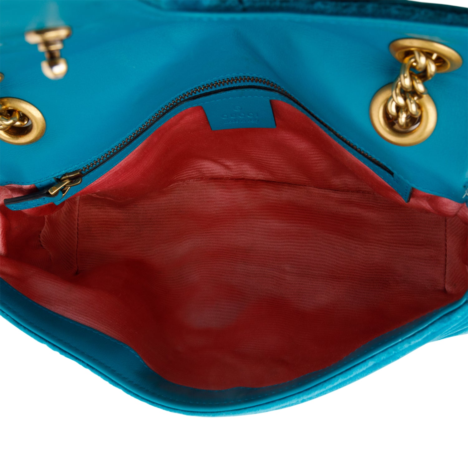 Gucci Green Velvet Matelasse GG Marmont Small Shoulder Bag