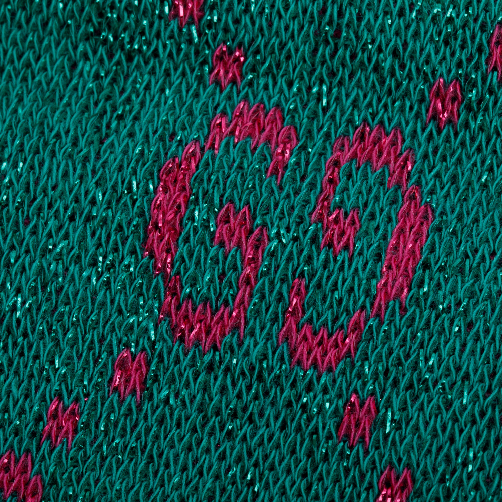 Gucci Green/Pink Cotton Lame GG Long Socks, Size S w/ Box