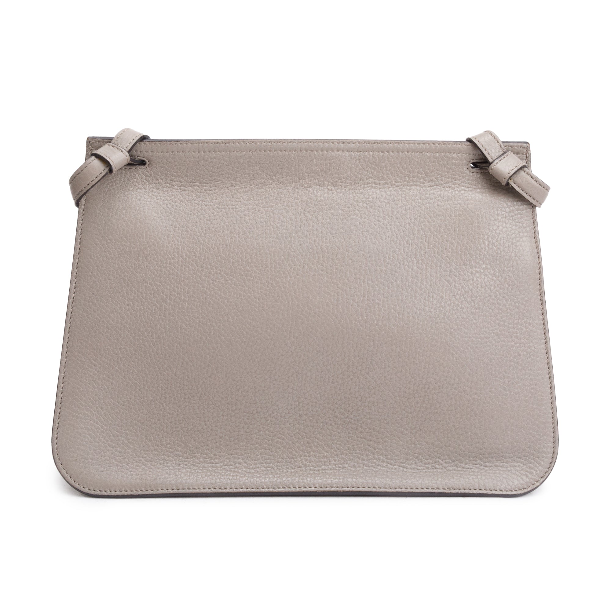 Gucci Grey Calfskin Leather Medium Bamboo Daily Crossbody Bag w/ Receipt