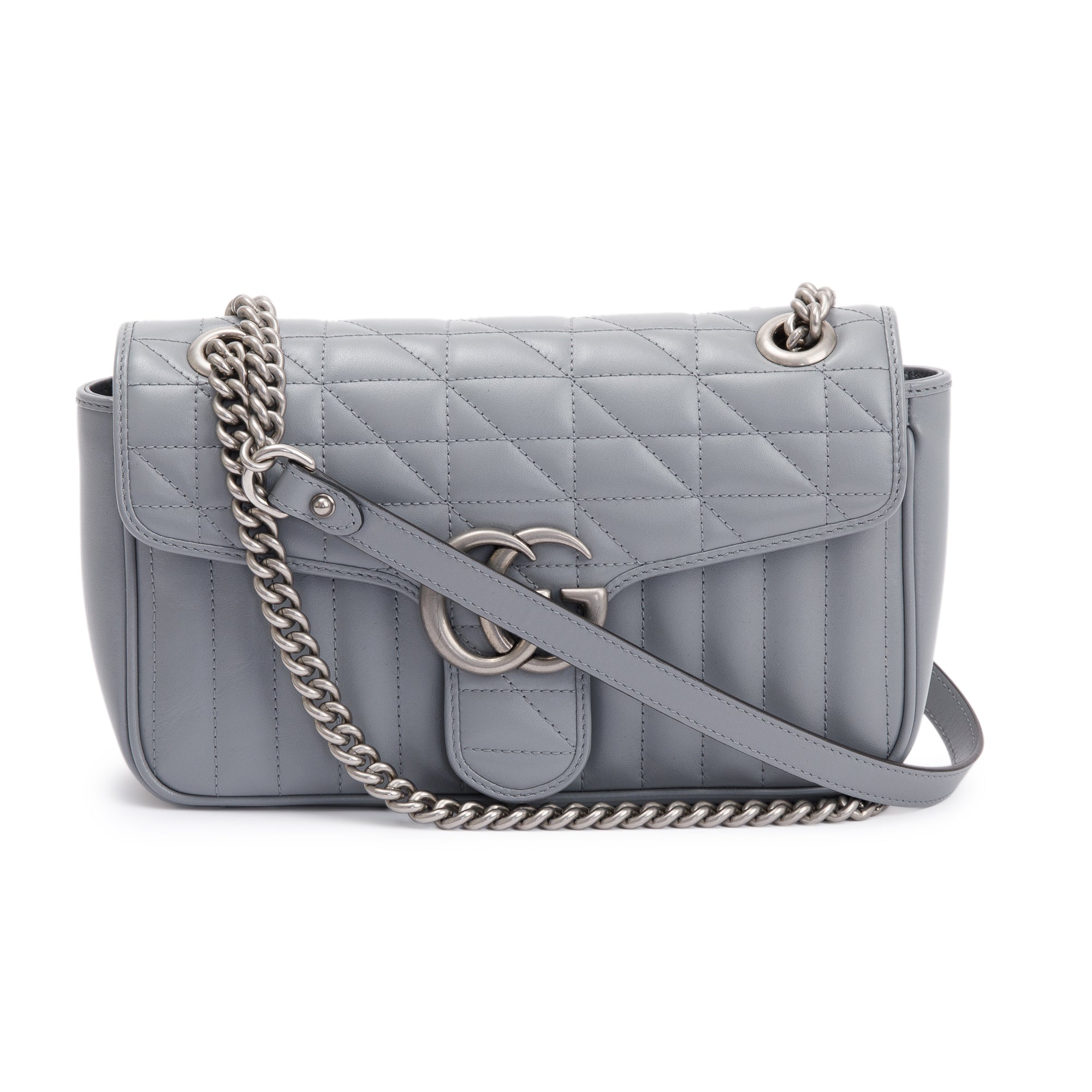 Gucci Grey GG Marmont Matelasse Small Shoulder Bag