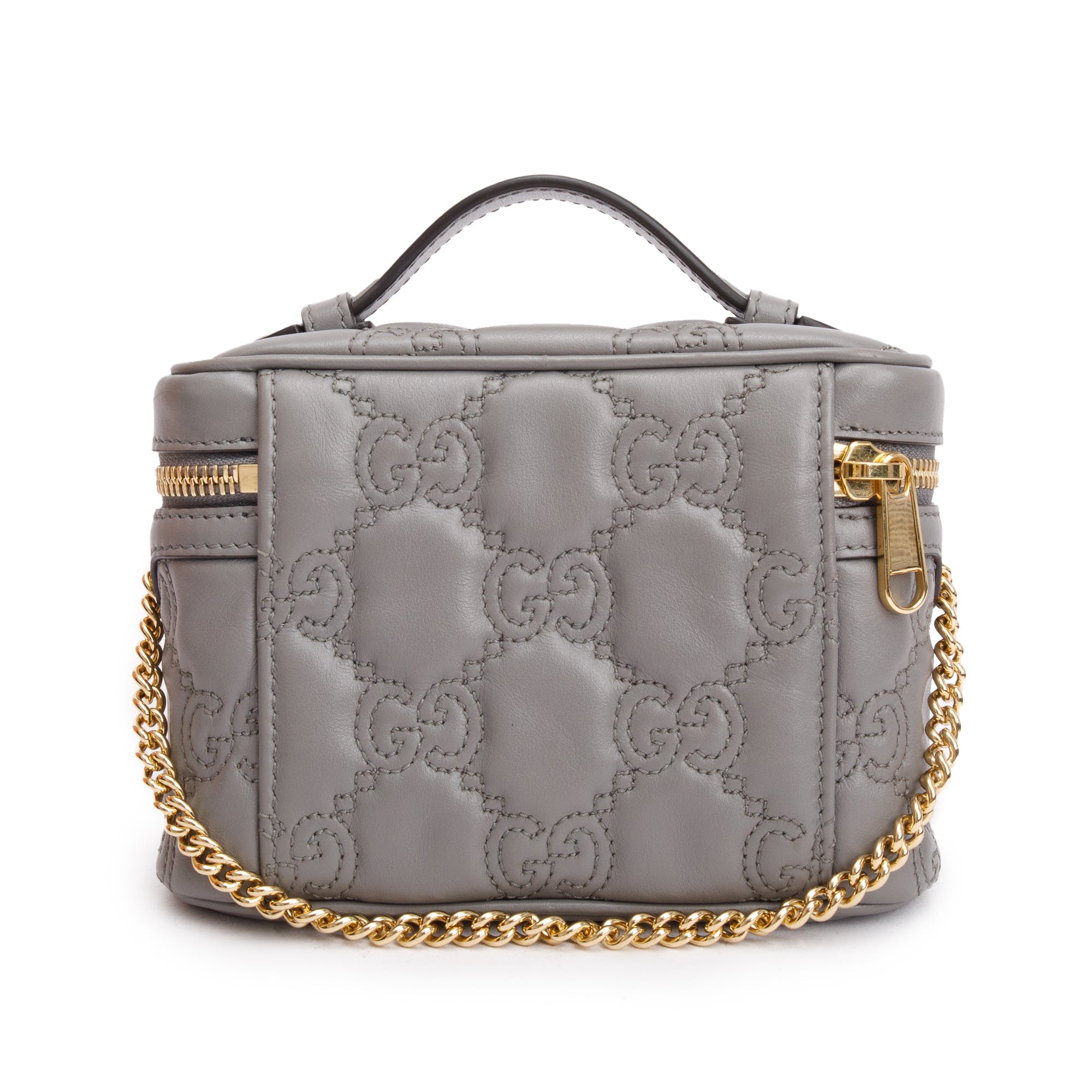 Gucci Grey GG Matelasse Leather Mini Top Handle Bag